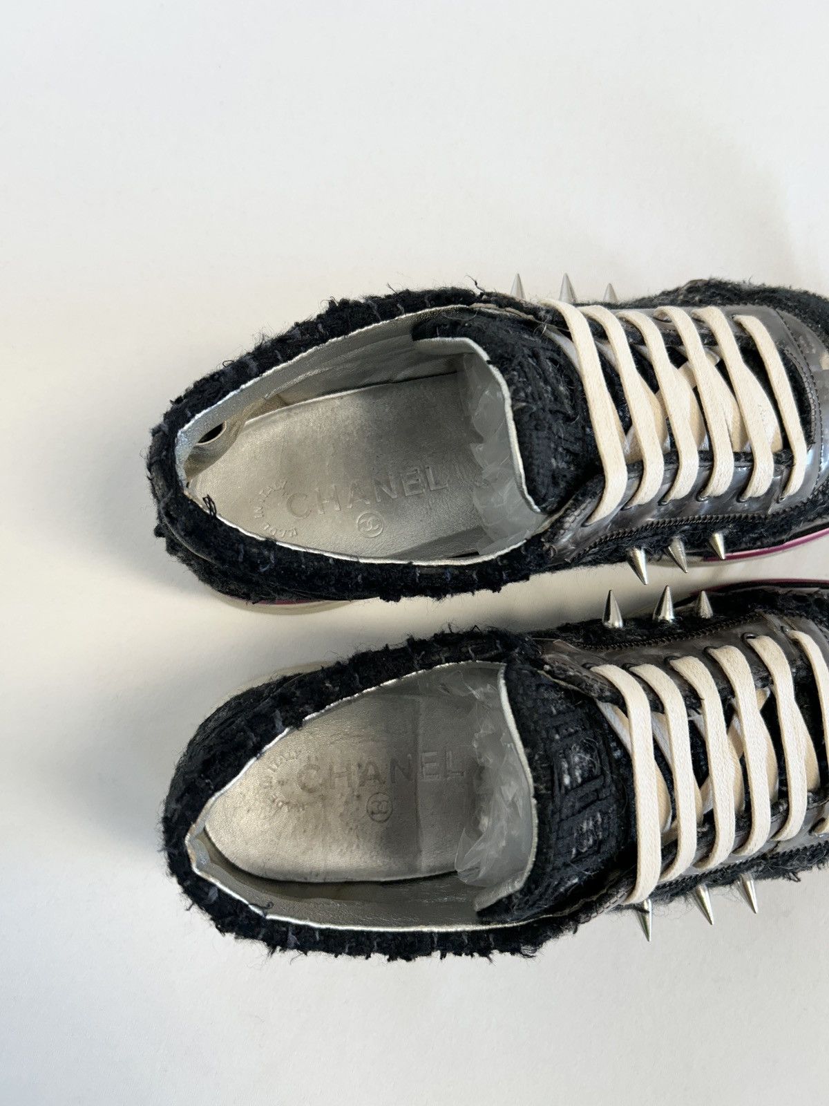 Chanel FW2014 Runway Tweed Spiked Runner Sneakers Size US 8 / EU 41 - 9 Thumbnail