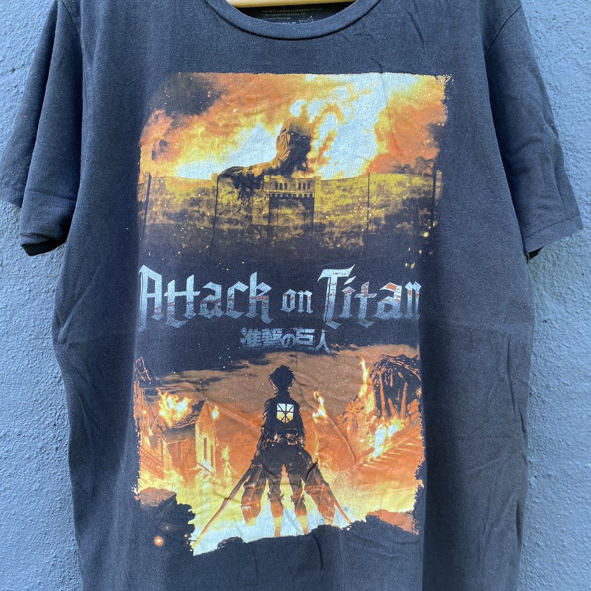 Anime Thrashed Faded Attack on Titan Anime ERD GRUNGE TEE Size US L / EU 52-54 / 3 - 2 Thumbnail