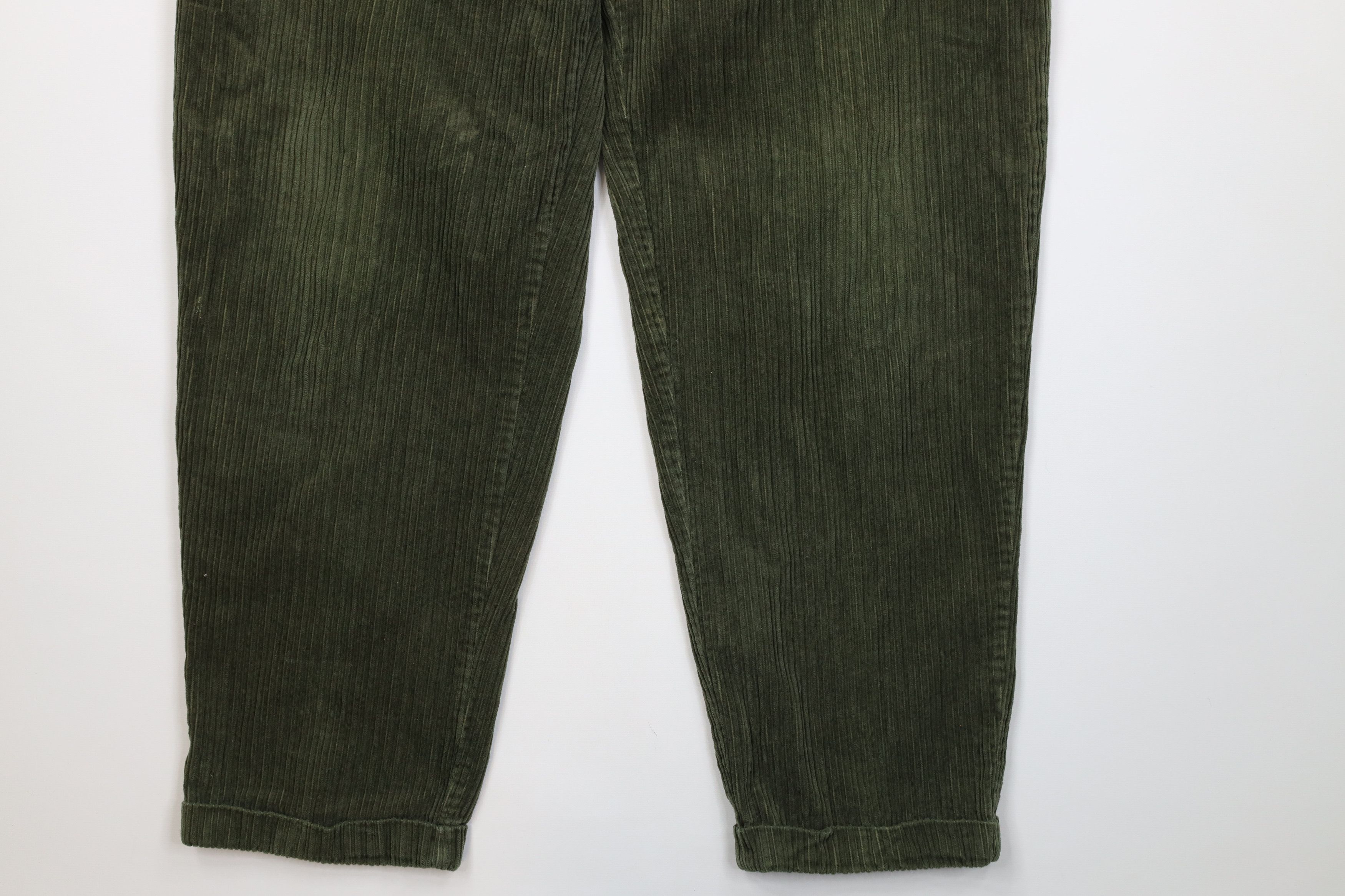 Vintage Vintage 90s Streetwear Wide Leg Corduroy Chino Pants Green Size US 38 / EU 54 - 5 Thumbnail