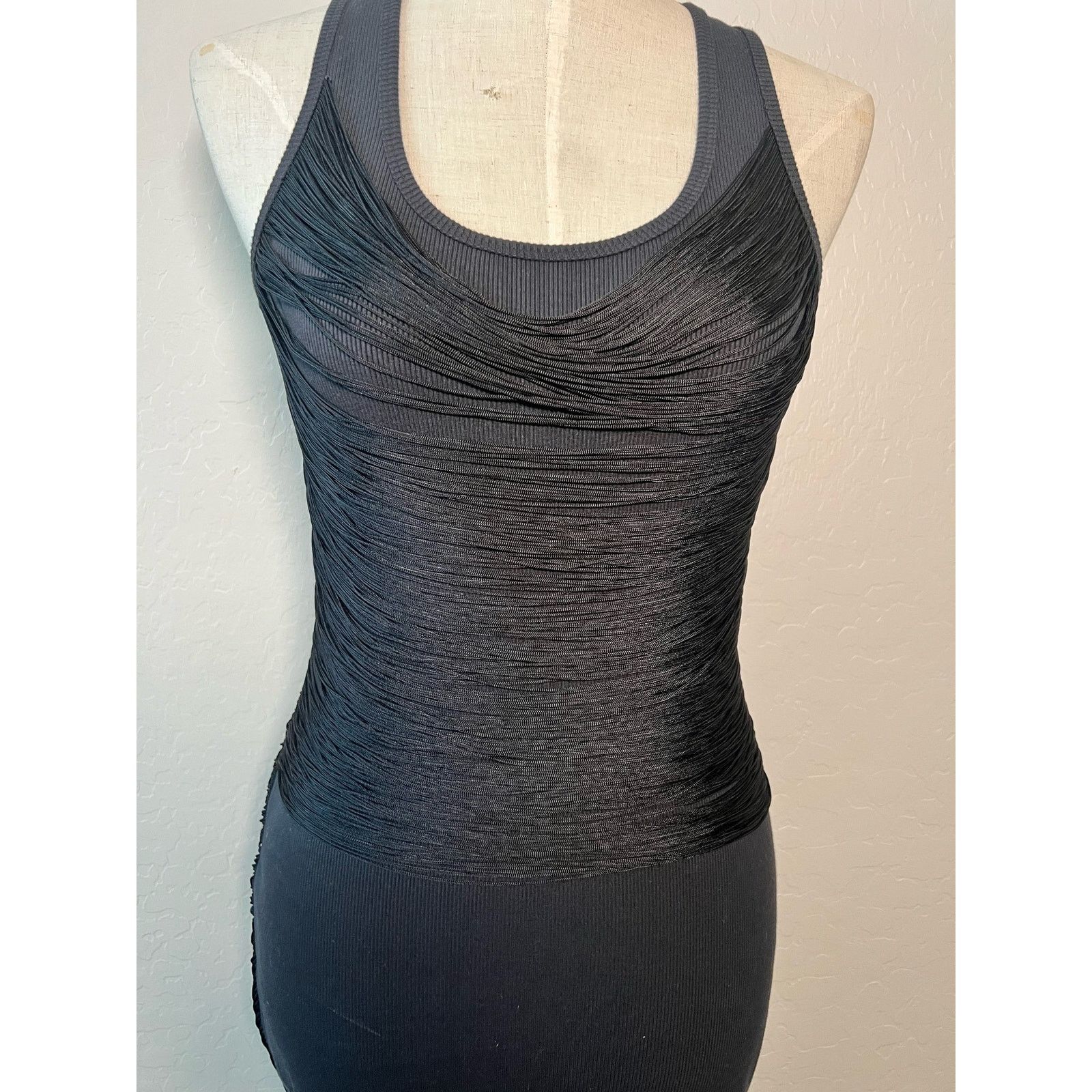 Alexander Wang ALEXANDERWANG FRINGE TANK DRESS BLACK Size M / US 6-8 / IT 42-44 - 2 Thumbnail