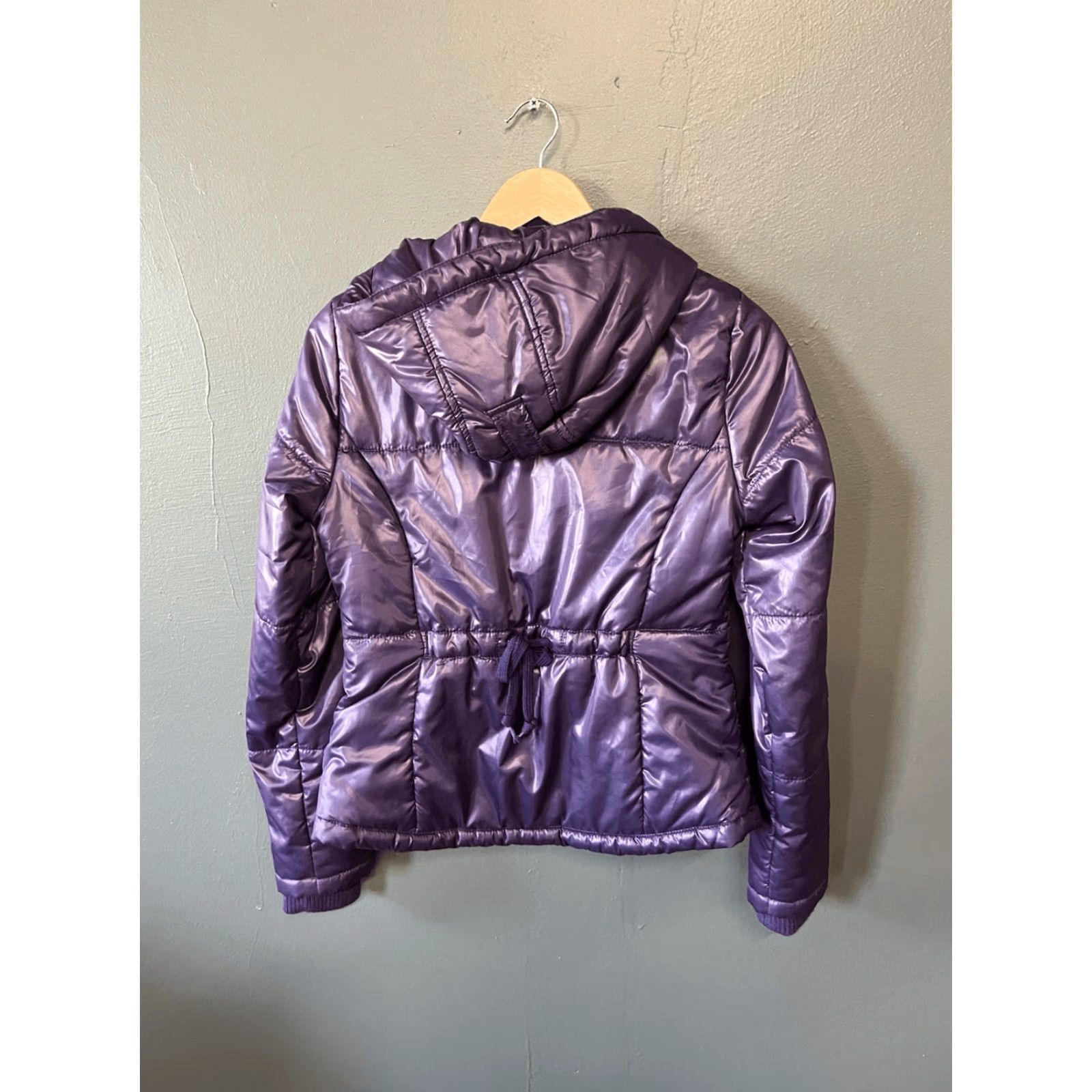 American Eagle Outfitters Y2K American Eagle Womens Purple Puffer Jacket Full Zip Quilted Size S Size S / US 4 / IT 40 - 2 Thumbnail