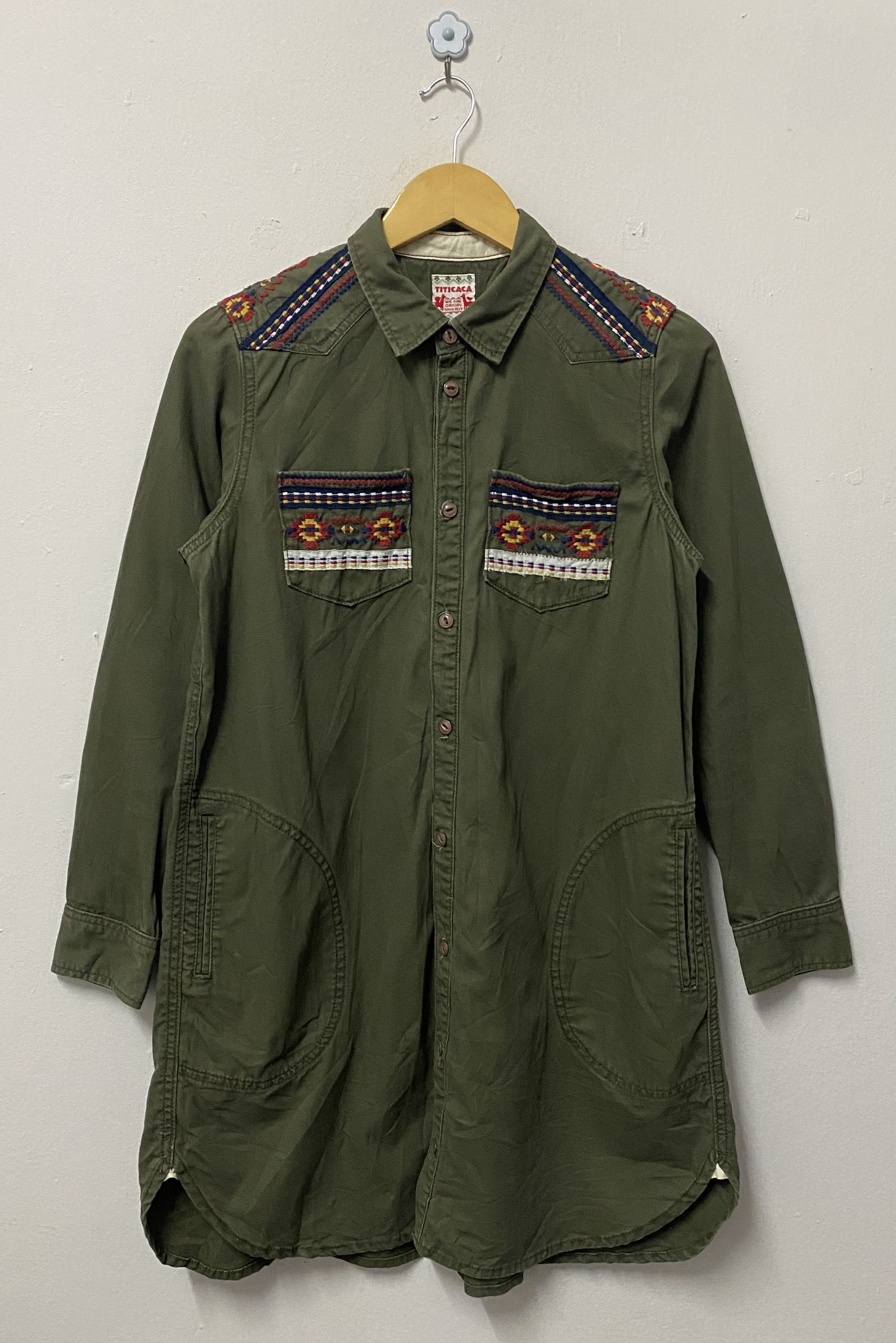 Japanese Brand TITICACA Japan Ethnic Boho Embroidered Utility Shirt Size US S / EU 44-46 / 1 - 1 Thumbnail