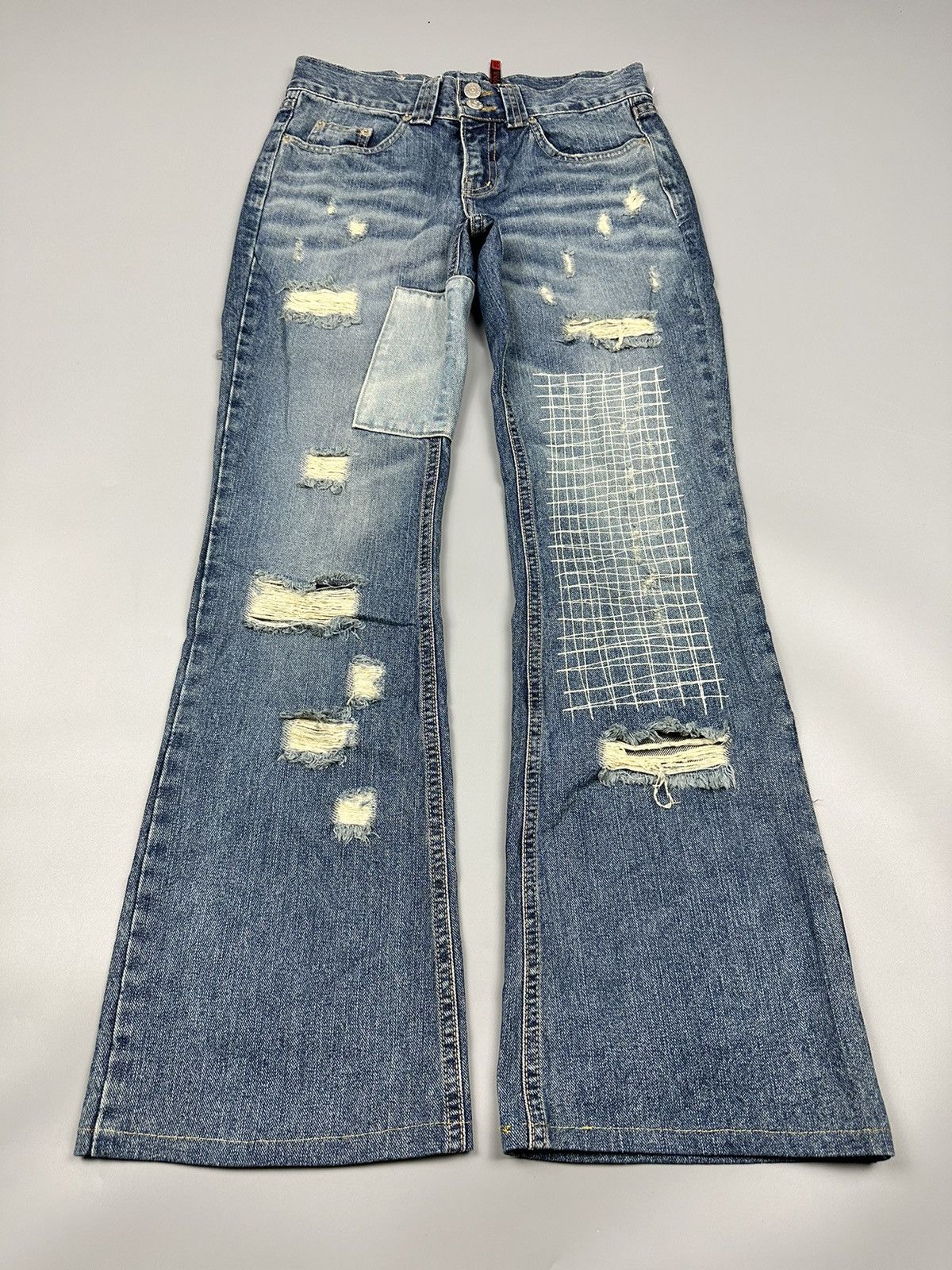 If Six Was Nine Distressed Dixie Asakura Co Ltd Flared Jeans Size US 28 / EU 44 - 3 Thumbnail