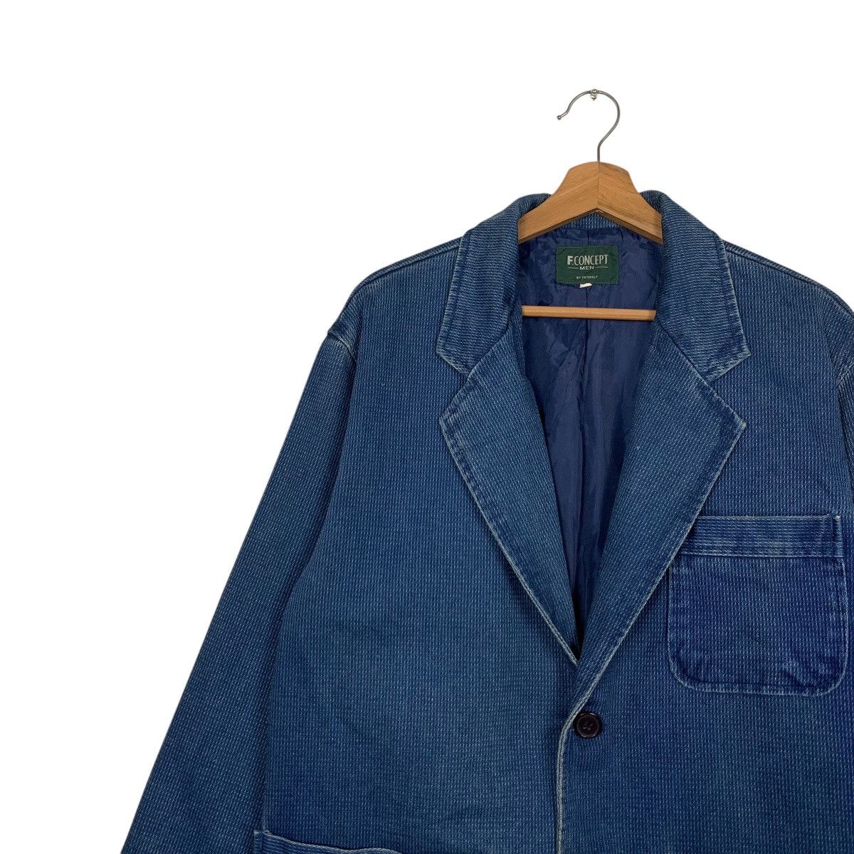 Vintage 90's F.CONCEPT Blue Indigo Blazer Casual Jacket #2741-C123 Size US M / EU 48-50 / 2 - 3 Thumbnail