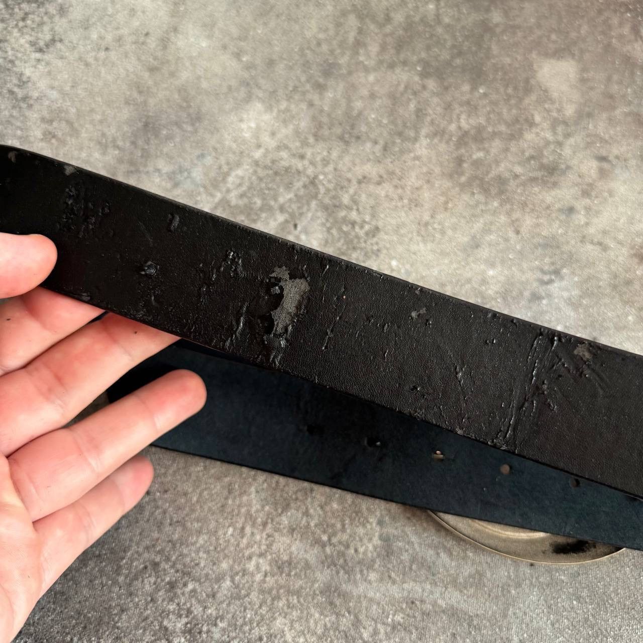 20471120 Amazing Y2K Vintage Big Buckle Leather Belt Size ONE SIZE - 8 Thumbnail