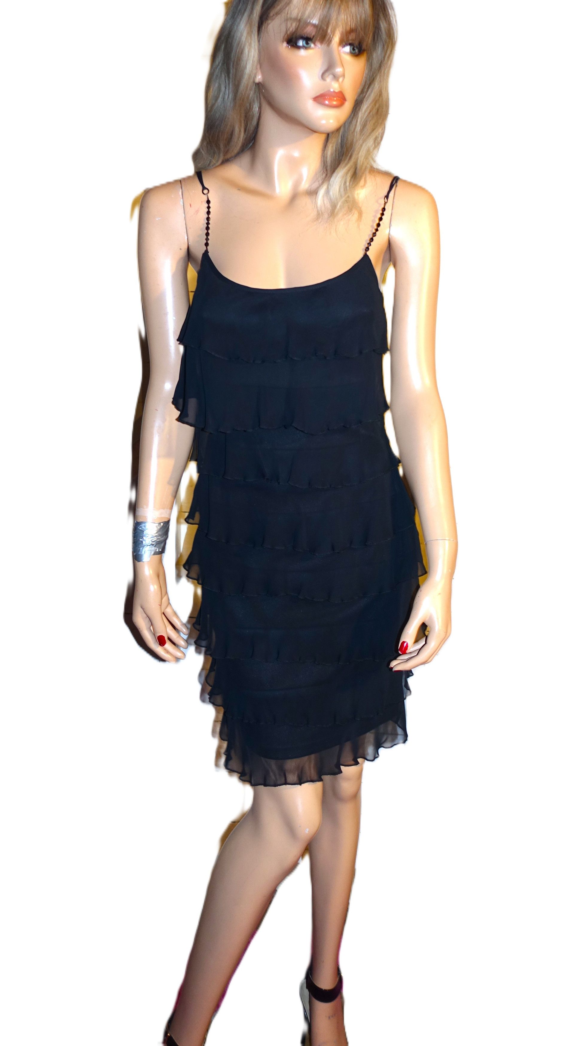 Other ABS Allen Schwartz. Black Ruffled Tank Dress 6 Size M / US 6-8 / IT 42-44 - 4 Thumbnail