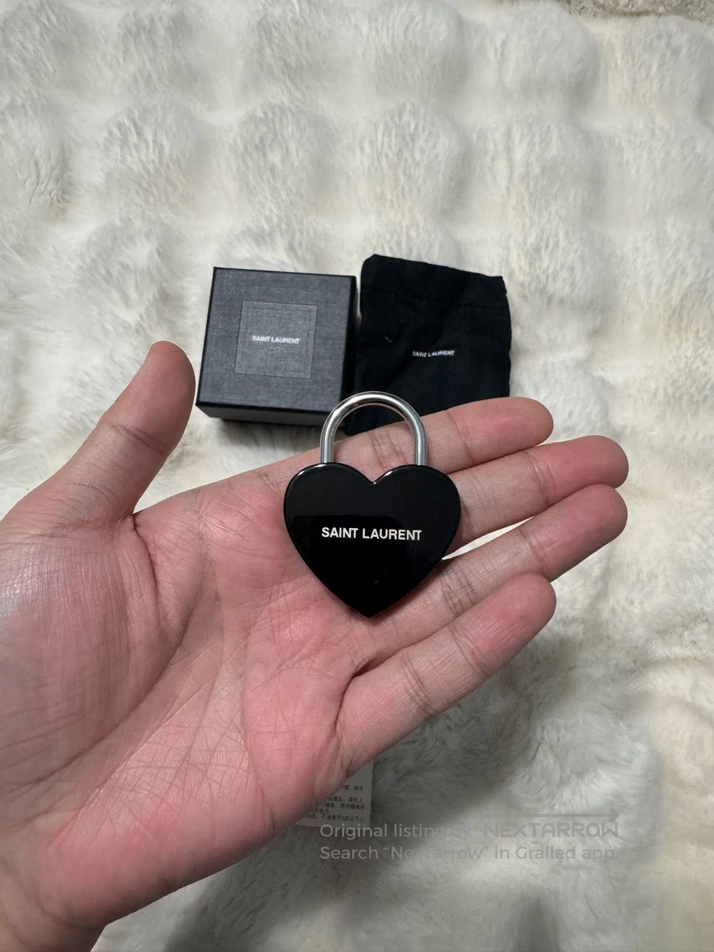 Saint Laurent Paris Saint Laurent Paris Black and silver padlock| Size ONE SIZE - 2 Thumbnail