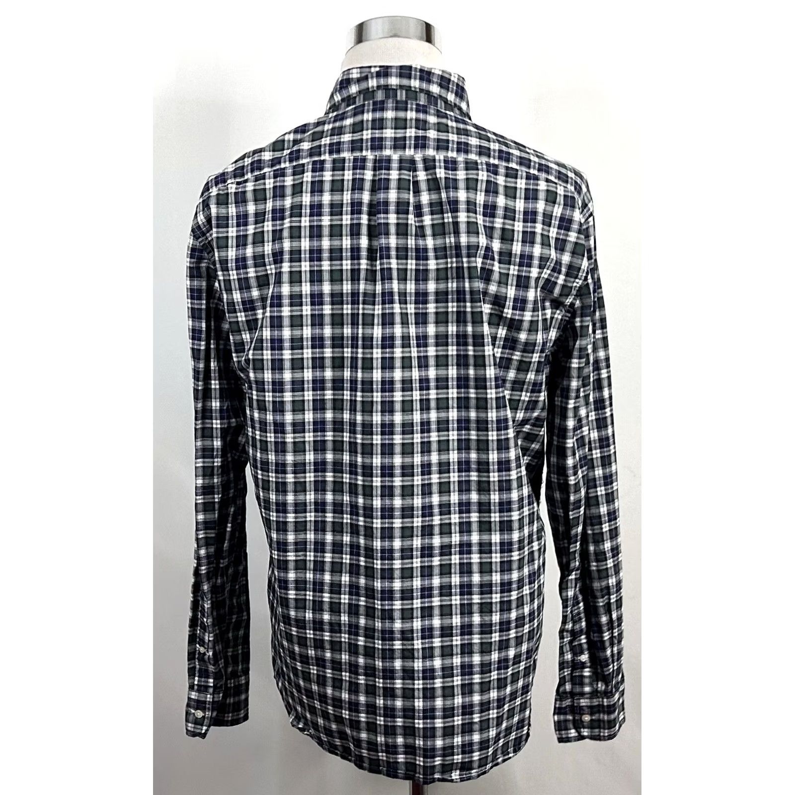 J.Crew J.CREW Shirt XL Slim Button-Front Plaid Green Blue 100s 2 Play Yarns Secret Wash Casual Mens Size US XL / EU 56 / 4 - 5 Thumbnail