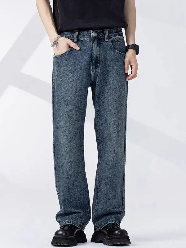 VIBE Vintage Wash Distressed Straight Loose Jeans Size US 30 / EU 46 - 4 Thumbnail