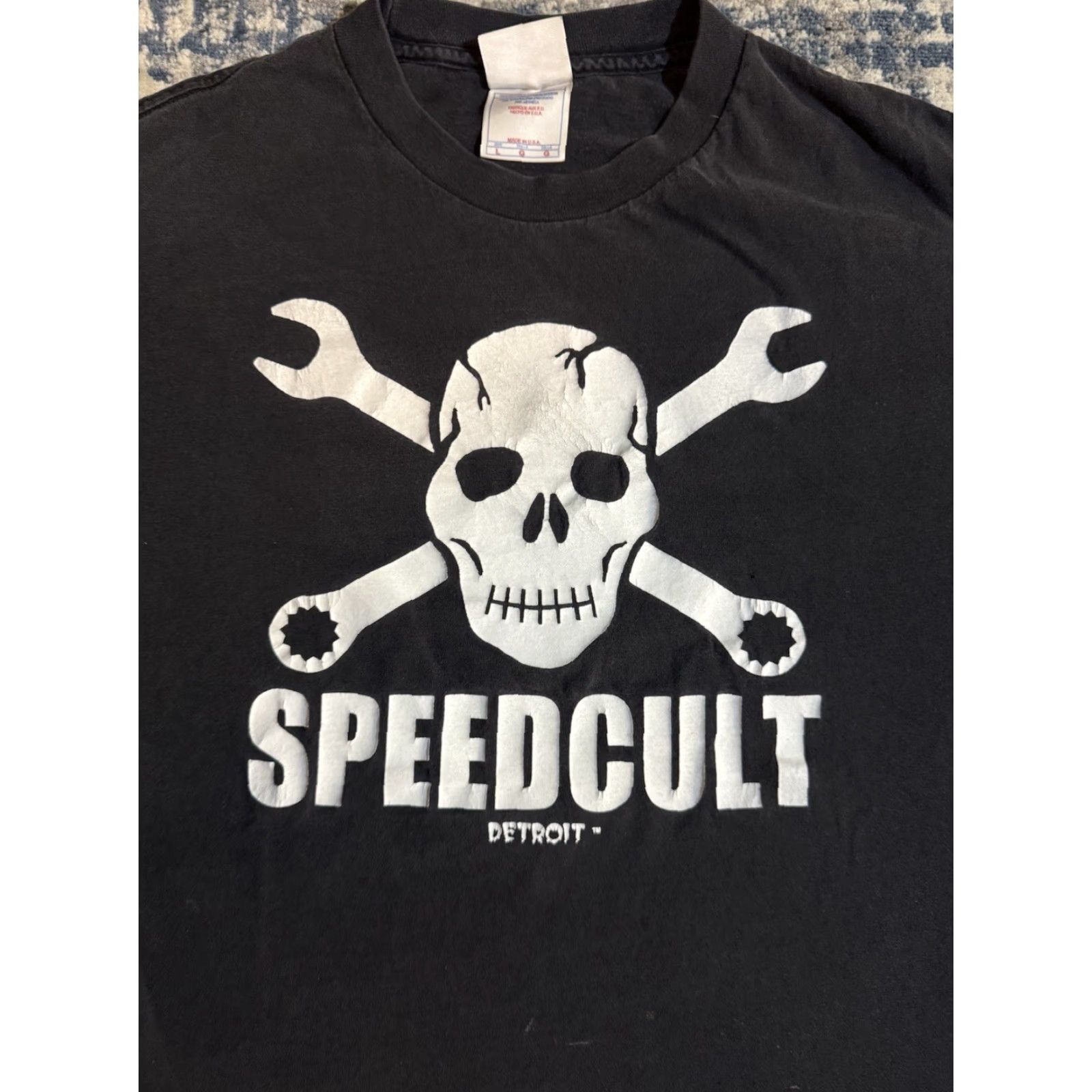 Vintage VINTAGE Murina Speedcult Detroit Skull T-Shirt XL Black Crew Neck Short Sleeve Cars Graphic Print 2000s Mens Size US XL / EU 56 / 4 - 2 Thumbnail