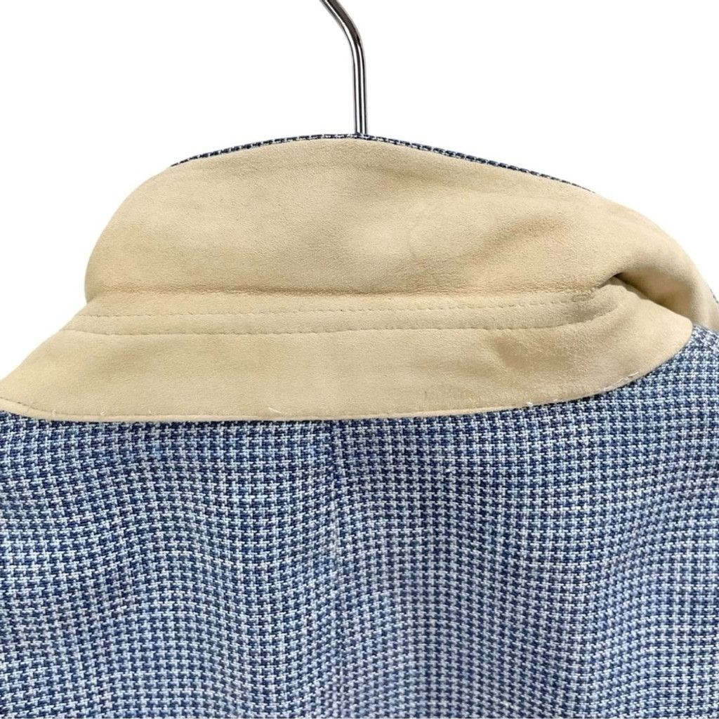 Other Al Duca D'aosta Unlined Blue Linen & Suede Suit Jacket UK 40 Size 40R - 5 Thumbnail