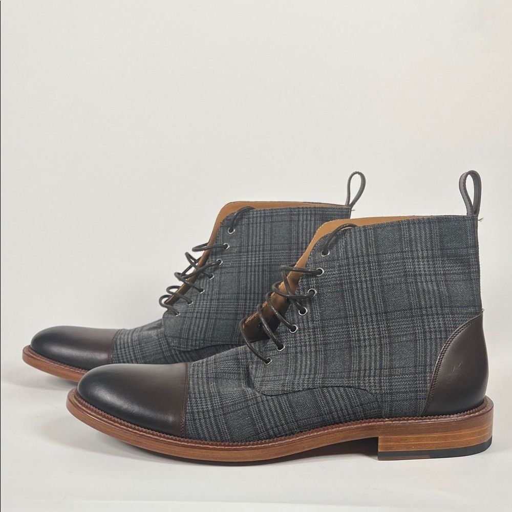 TAFT Taft Charcoal Plaid Leather Men's Boots Size US 10 / EU 43 - 2 Thumbnail