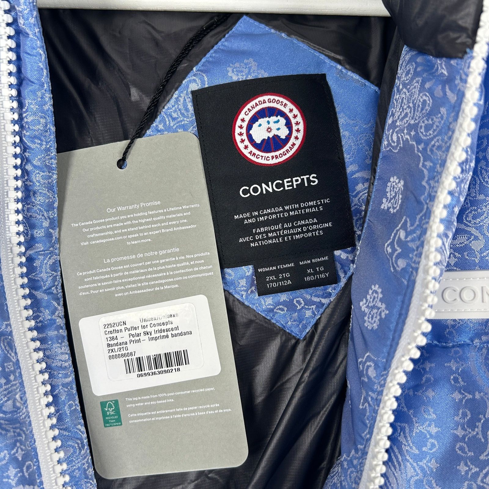 CNCPTS × Canada Goose Canada Goose x Concepts Blue Bandana Puffer Jacket Size XL Size US XL / EU 56 / 4 - 4 Thumbnail