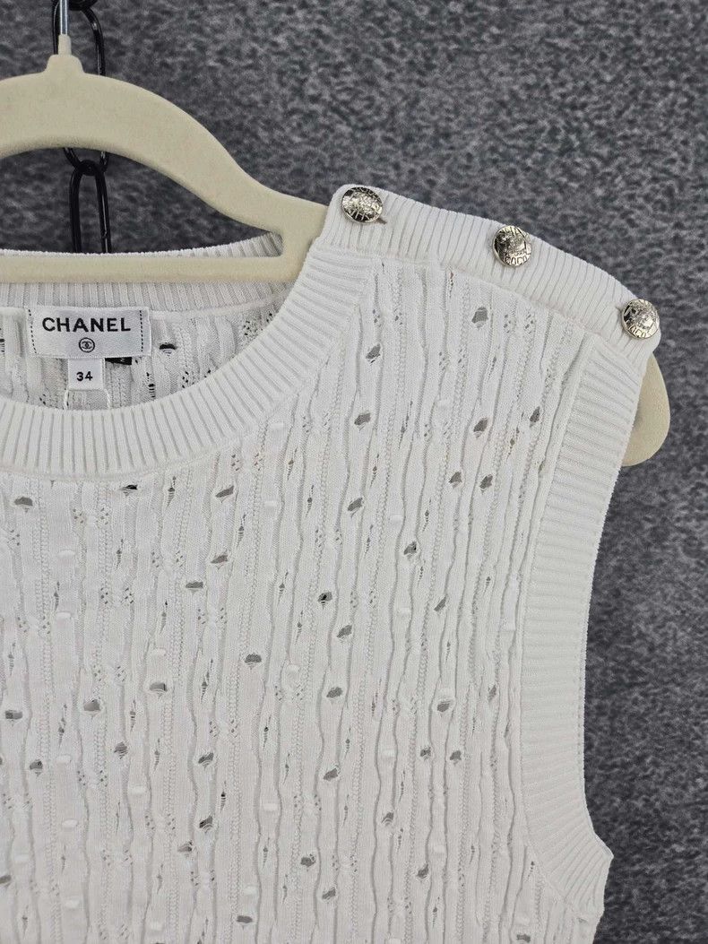 Chanel Chanel Solid color vest Size XXS / US 00 / IT 34 - 4 Thumbnail
