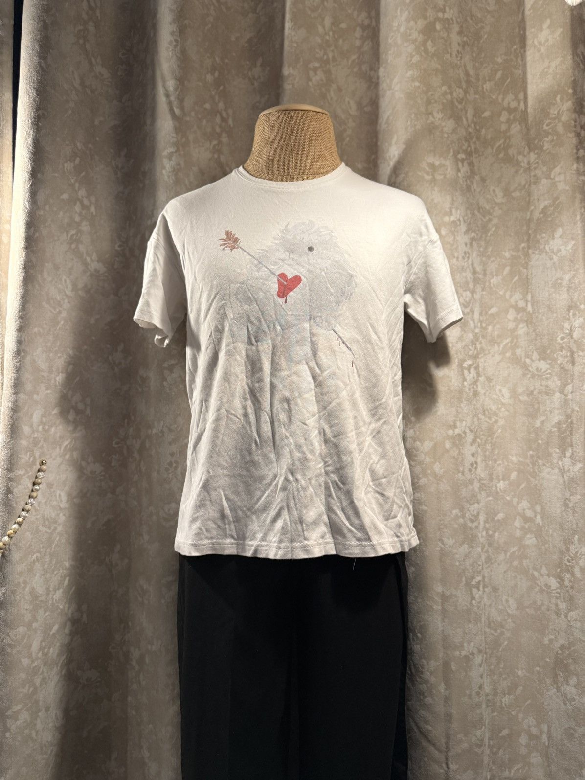 Other Quirky Graphic Tee – Heart-Struck Puffball Creature | Unisex Size US M / EU 48-50 / 2 - 2 Thumbnail