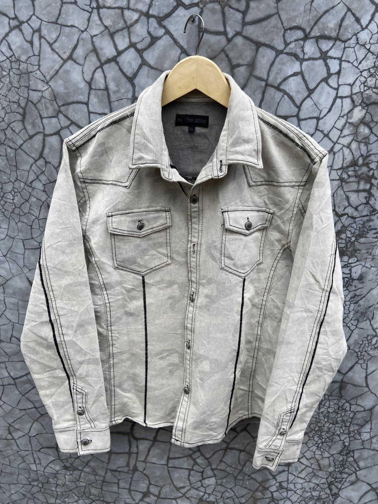 In The Attic 🔥In The Attic Camo Washed Stretch Denim Jacket Size US L / EU 52-54 / 3 - 2 Thumbnail
