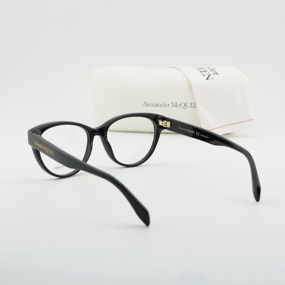 Alexander McQueen Alexander McQueen AM0359O 001 Eyeglasses Black 52mm Cat Eye Size ONE SIZE - 8 Thumbnail