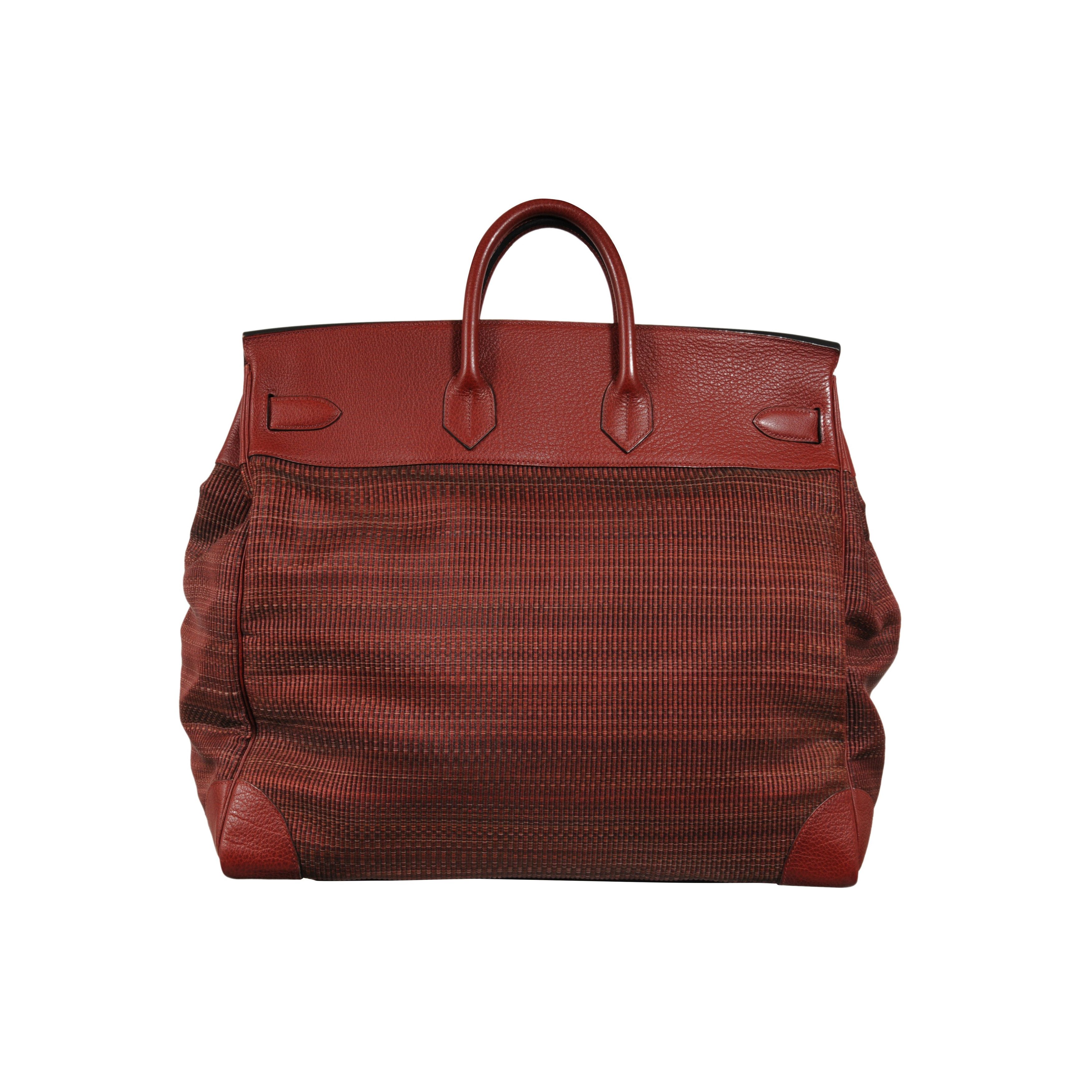 Hermes Haute A Courroies Hac 50 Red Rogue H Crinoline Buffalo Gold Size ONE SIZE - 5 Thumbnail