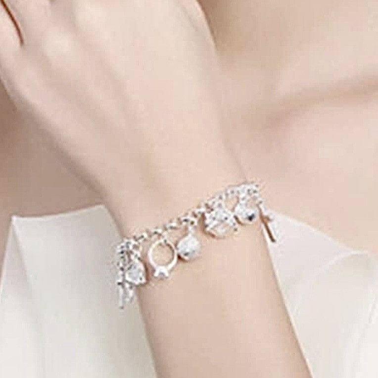 Other 925 silver rhinestone charm bracelet Size ONE SIZE - 3 Thumbnail
