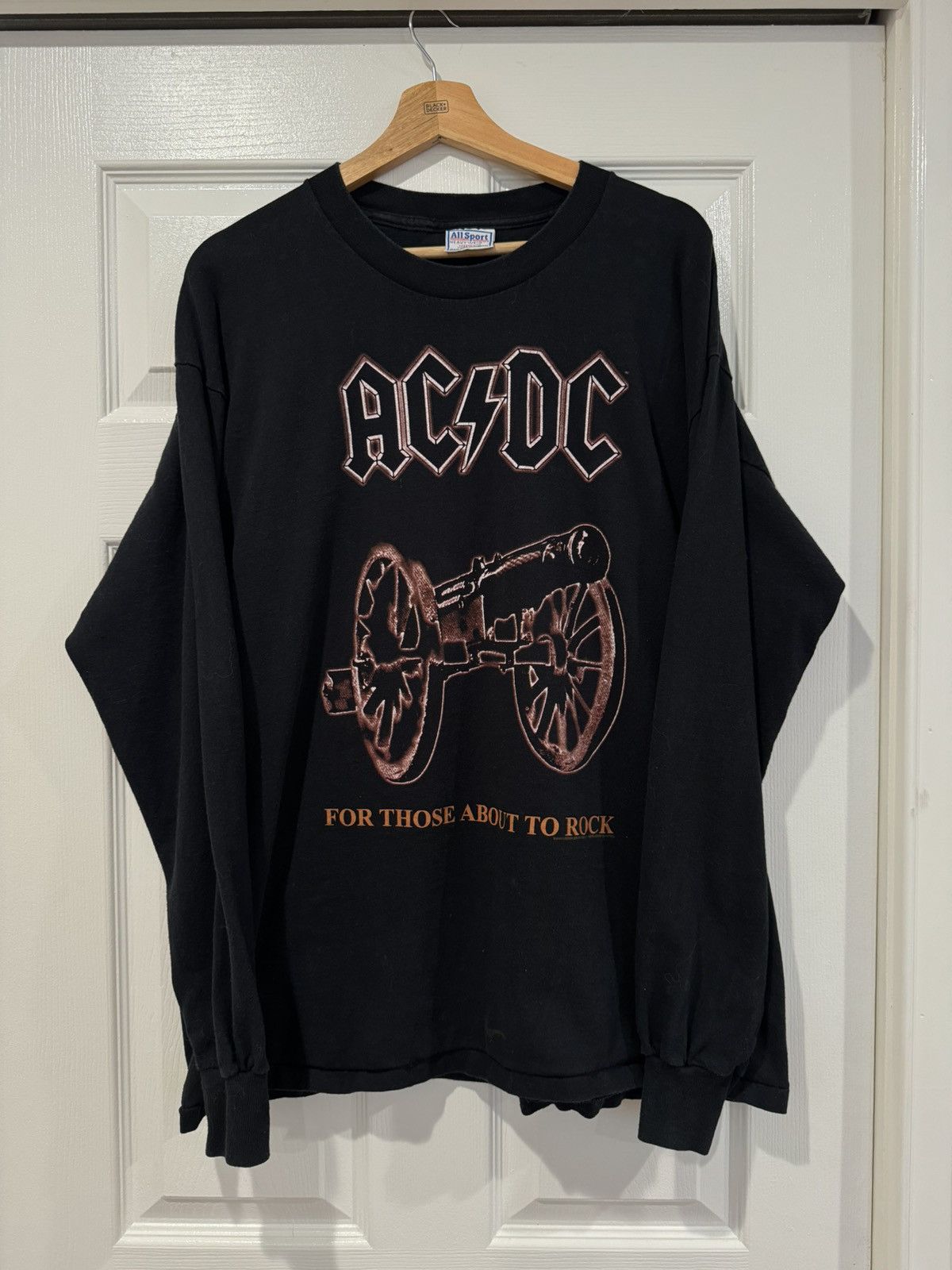 Image of Acdc For Those About To Rock Long Sleeve Shirt XL in Black, Men's