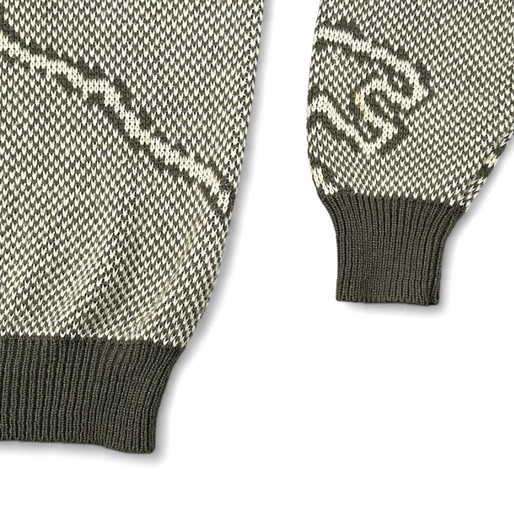 Vintage VINTAGE Boulevard Sweater Men Large Tall Gray Knit Geometric 80s USA Made Polo Size US L / EU 52-54 / 3 - 6 Thumbnail