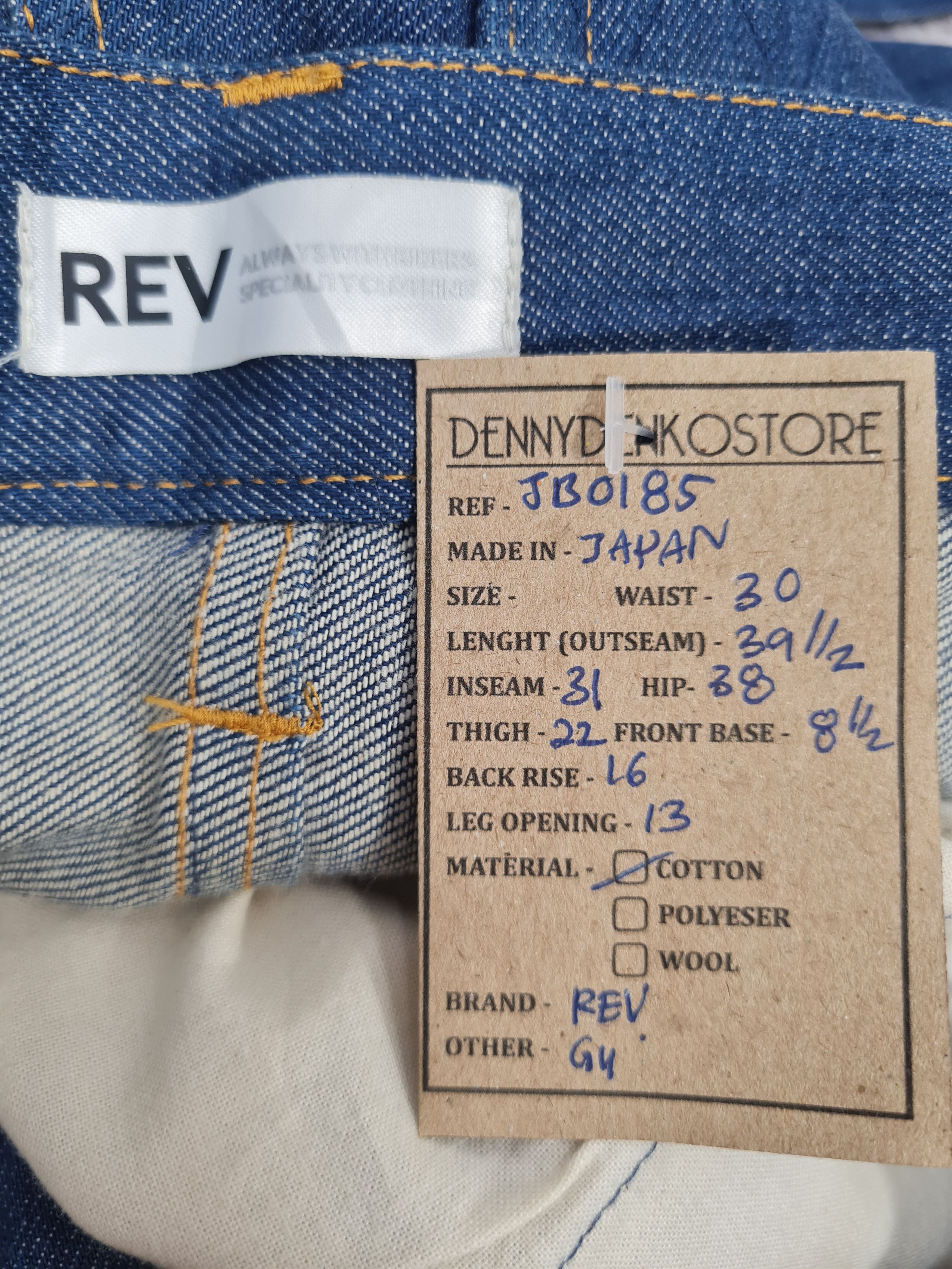 Japanese Brand REV BIKERS Diamond Pocket Riders Slim Fit Jeans 30x31 JB0185 Size US 30 / EU 46 - 13 Thumbnail