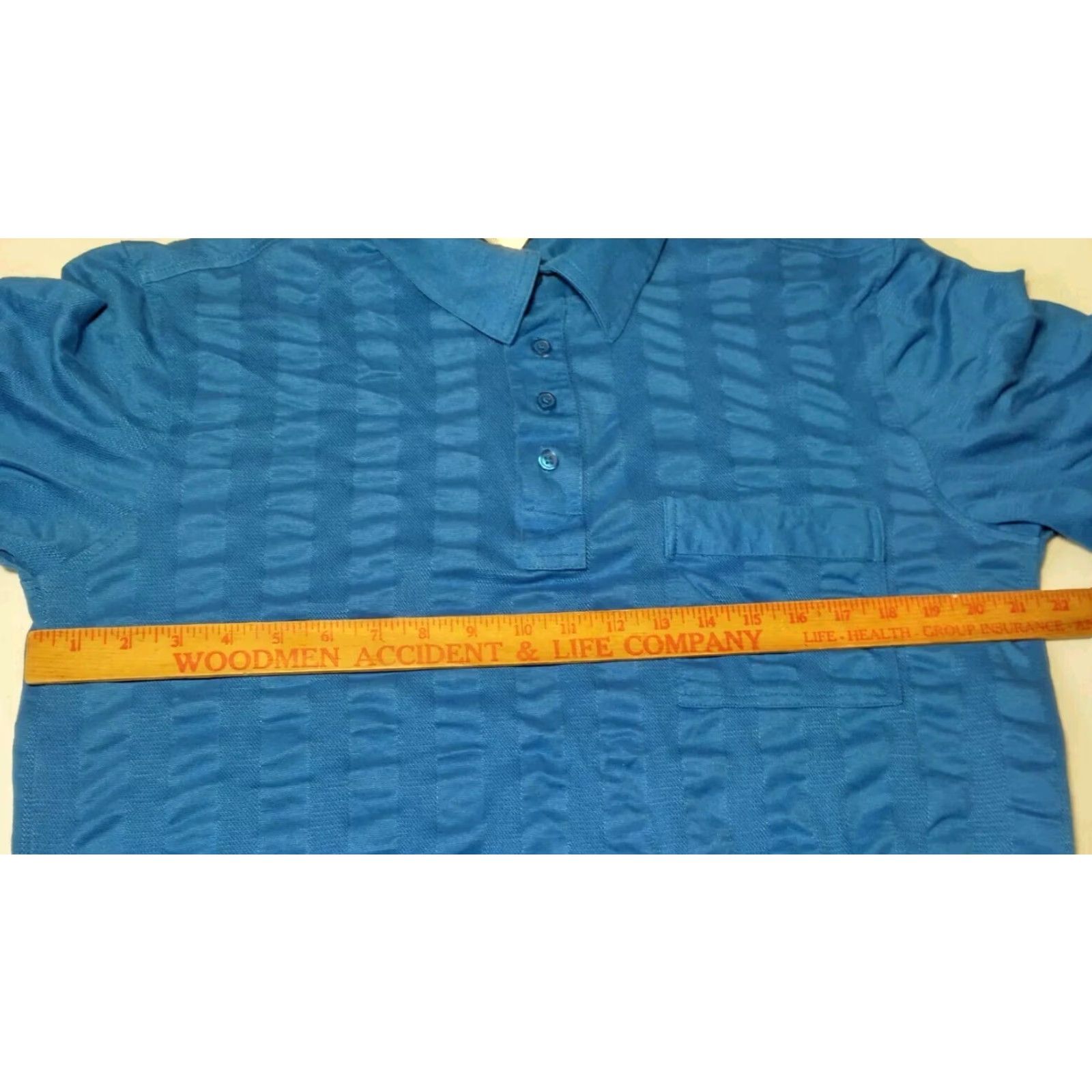 Blair VINTAGE John Blair Polo Shirt Large Royal Blue Stripe Knit Collared Pullover Men L Blue Golf Business Casual 90s Grandpacore Mens Size US L / EU 52-54 / 3 - 4 Thumbnail
