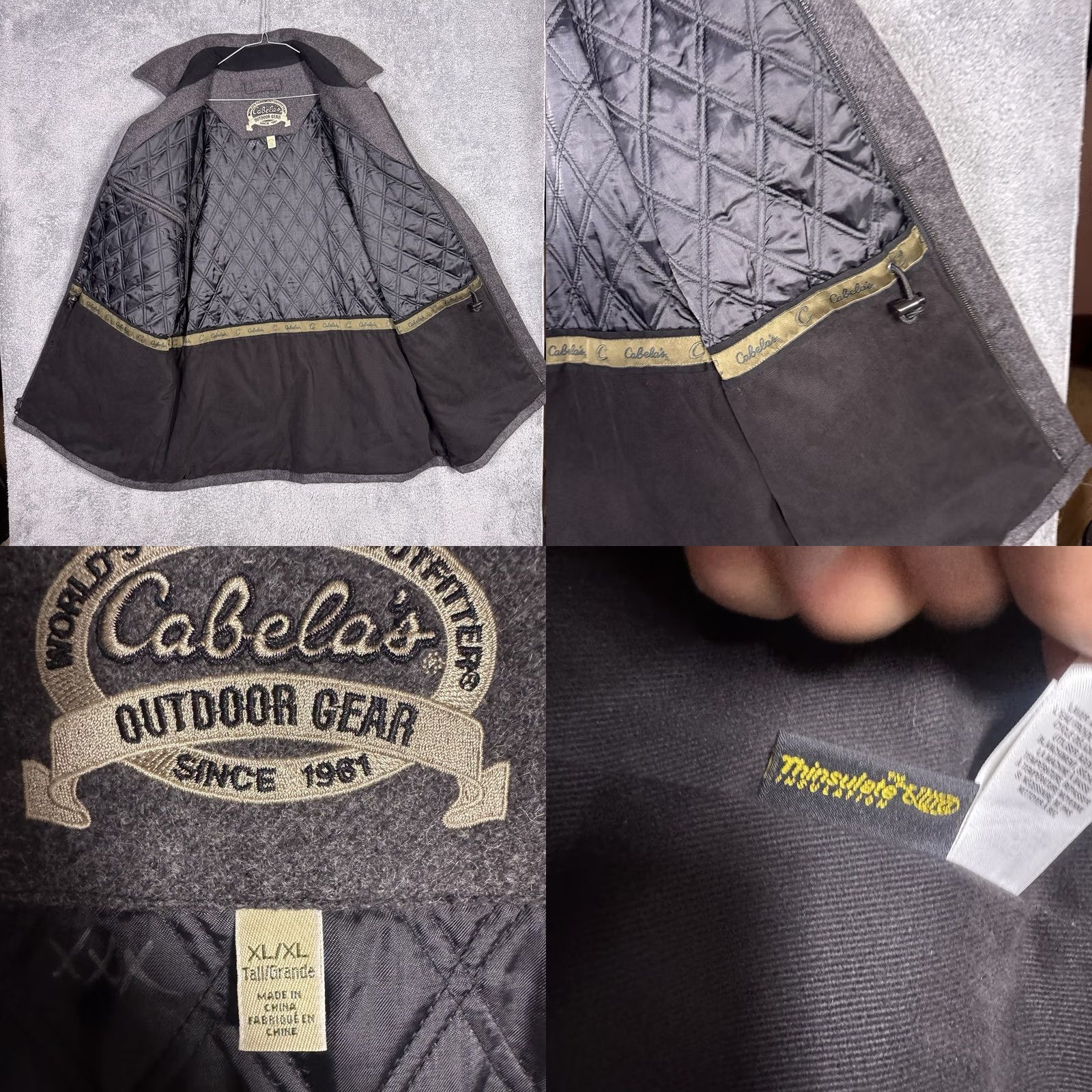 Vintage Cabelas Wool Coat Mens XLT Thinsulate Ultra Chore Barn Field Quilted Hunt 100% Size US XL / EU 56 / 4 - 8 Thumbnail