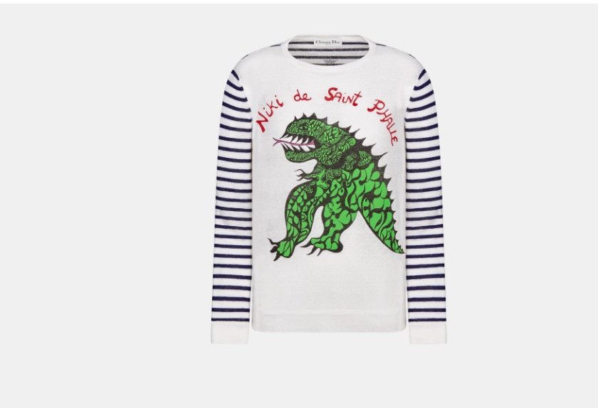 o1w1db10325 414S51 Mariniere Sweater in White & Navy Blue