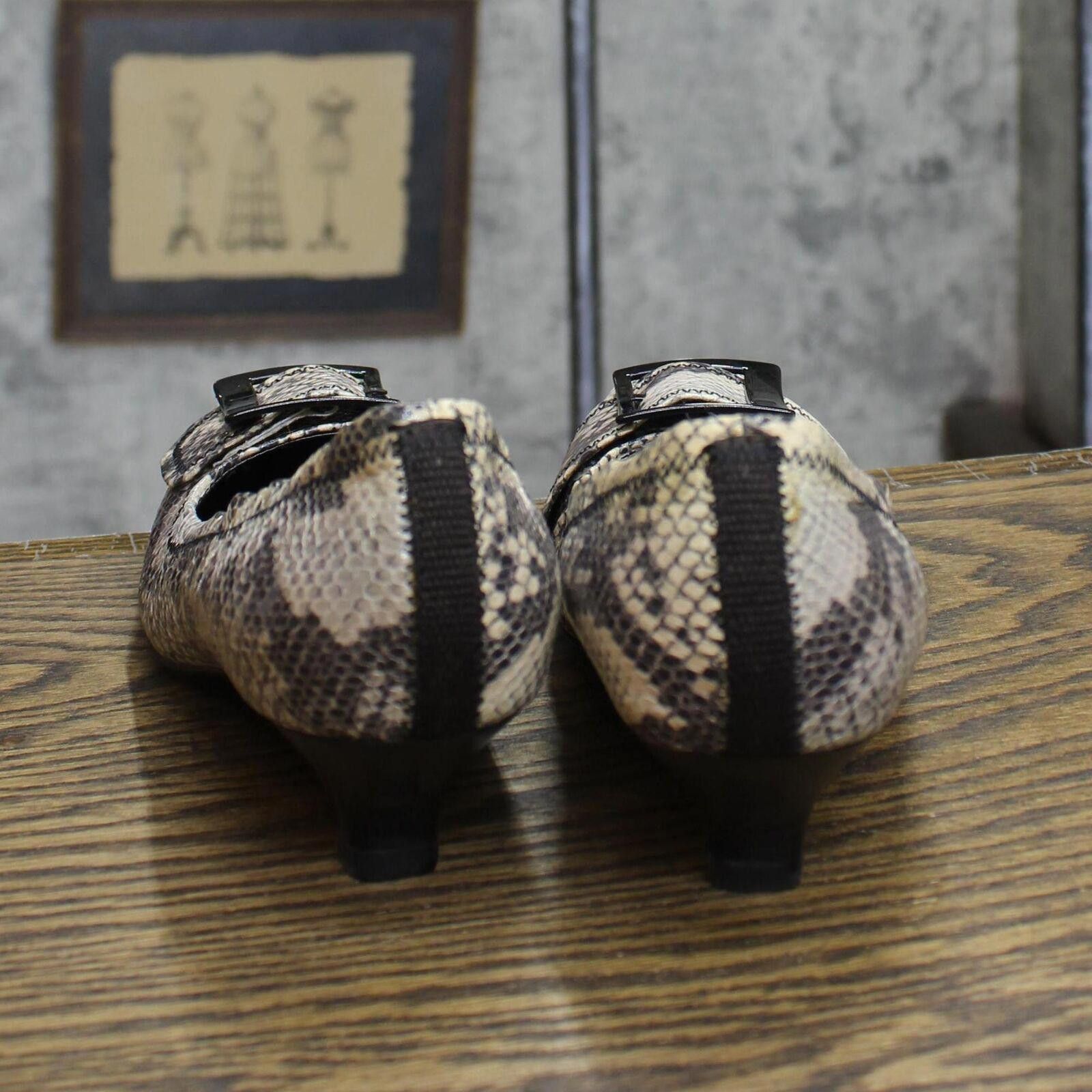 Other Franco Sarto Snake Print Short Buckle Heels Python Brown 7M Size US 7 / IT 37 - 4 Thumbnail