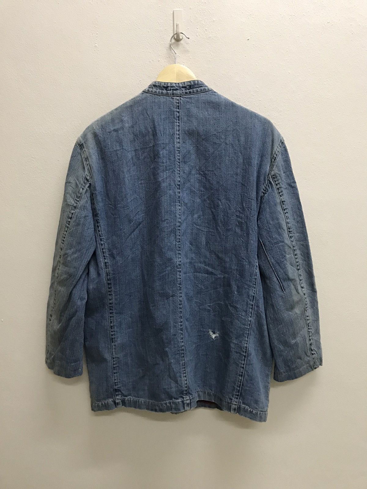 Japanese Brand Vintage Distressed Papas Tartan Neck Chore Jacket Denim Size US M / EU 48-50 / 2 - 7 Thumbnail
