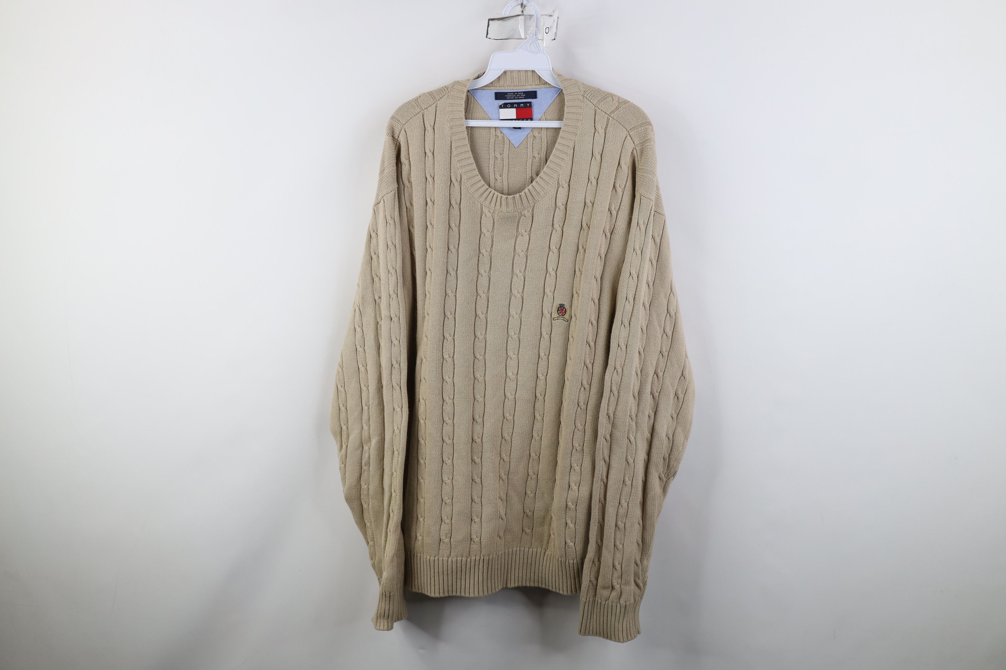 Tommy Hilfiger Vintage 90s Tommy Hilfiger Cable Knit Crewneck Sweater Size US XL / EU 56 / 4 - 1 Thumbnail