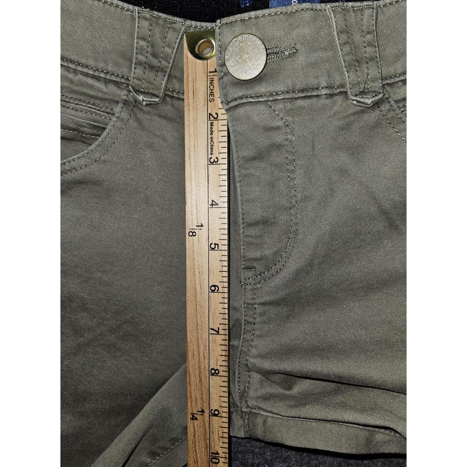 Vintage Democracy Jeans Womens 8 Olive Green Ab-Solution Skinny Stretch Ankle Twill Jeans Size 30" / US 8 / IT 44 - 4 Thumbnail
