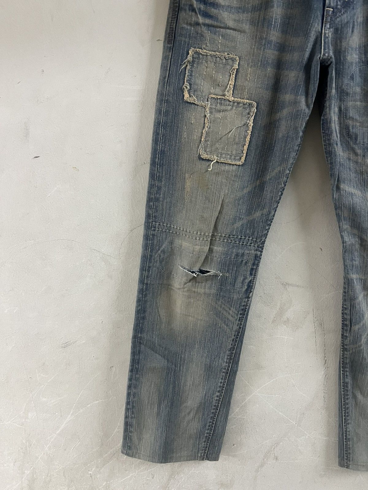 If Six Was Nine × Japanese Brand × Vintage THRASHED EDWIN XV DISTRESSED DENIM PANT Size US 29 - 3 Thumbnail