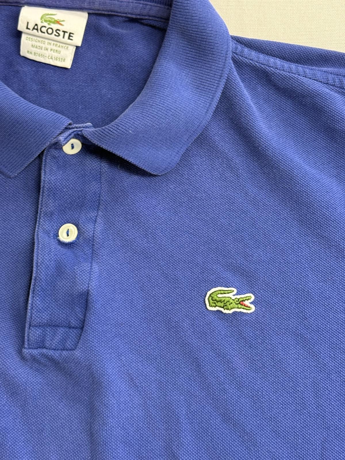 Lacoste Lacoste Polo Gator Pocket Logo Blue/Purple Polo Size 7 Size US L / EU 52-54 / 3 - 3 Thumbnail