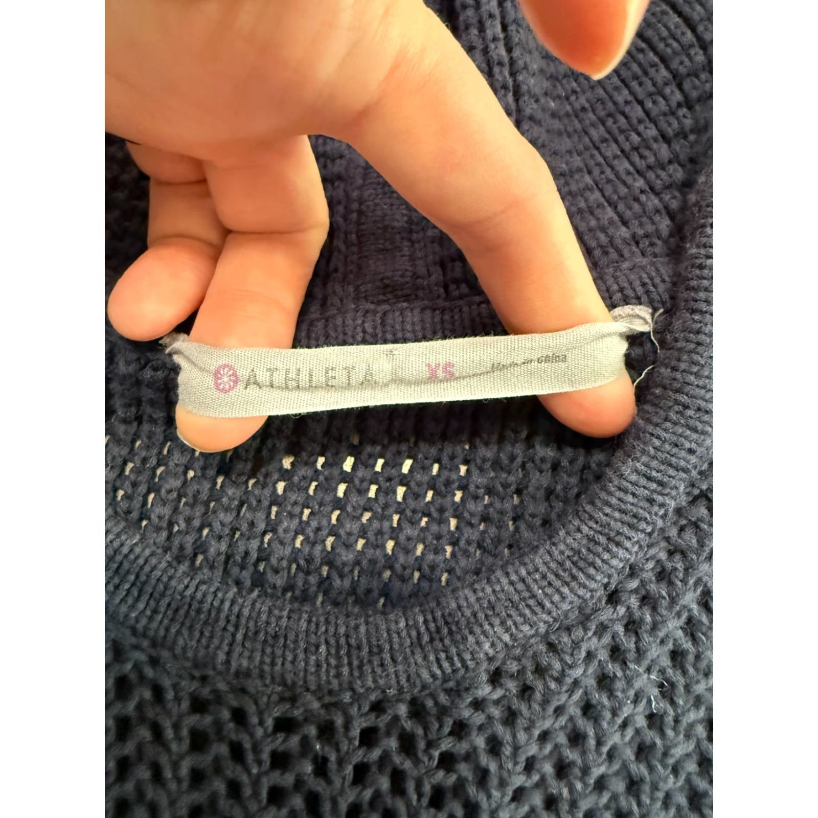 Athleta Athleta Sweater Womens XS Blue Pullover Hooded V-neck Ribbed Knit Shirt Size XS / US 0-2 / IT 36-38 - 5 Thumbnail
