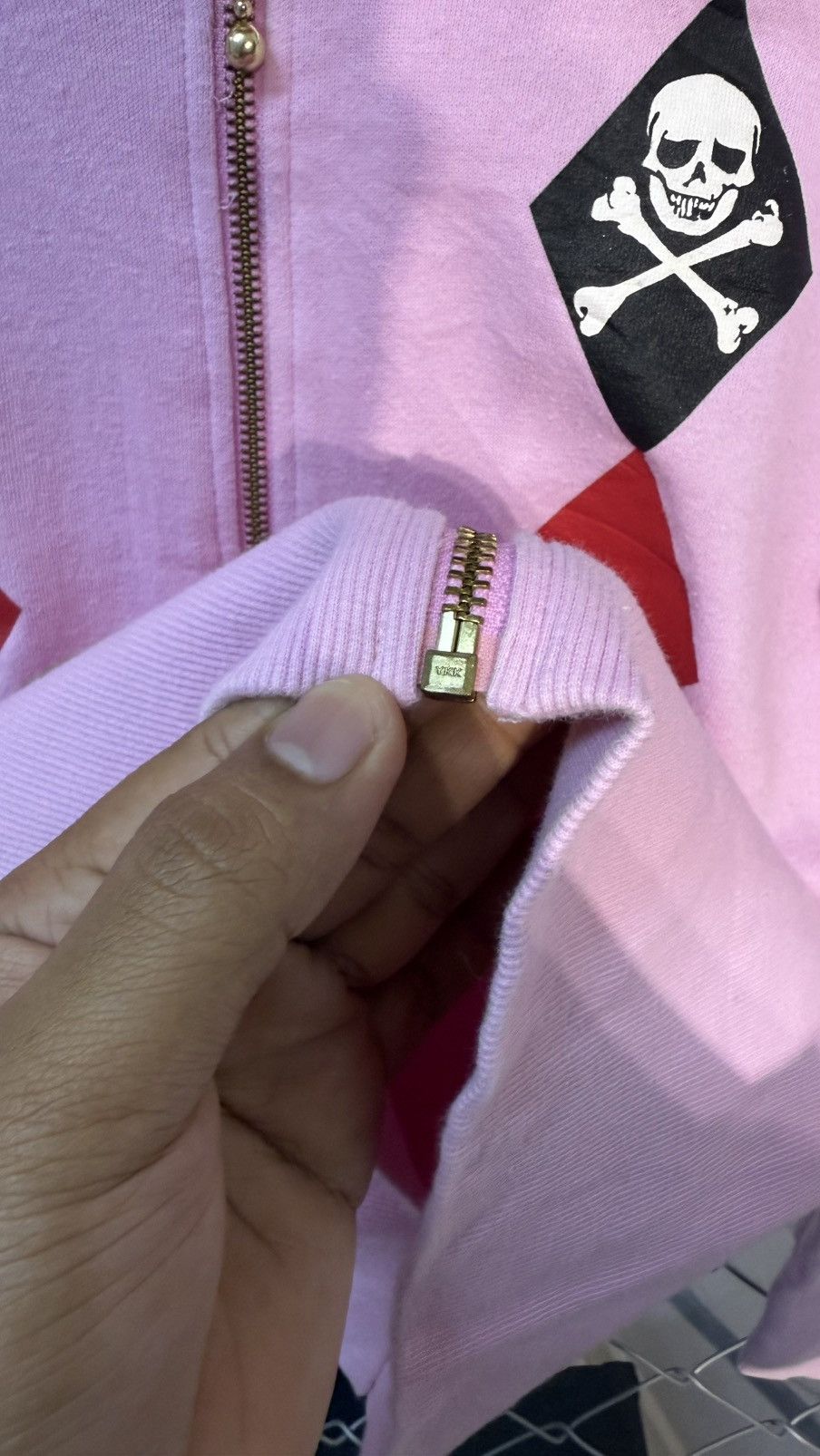 Japanese Brand PUNK SUPER LOVER HOODIE CROP SKULL POKER CARD PINK Size US S / EU 44-46 / 1 - 7 Thumbnail