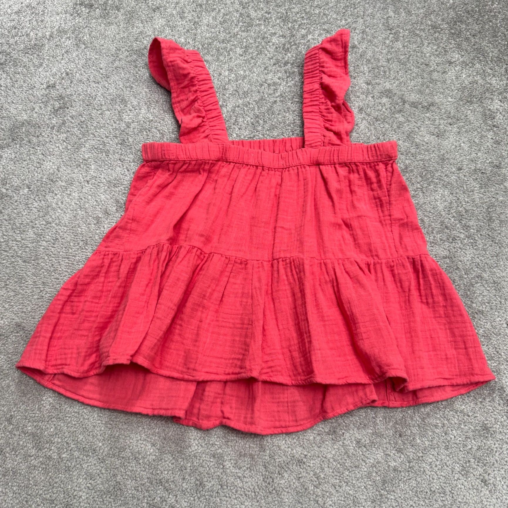 Pinko VINTAGE SO Peasant Smock Ruffle Tank Top Women Medium Pink Cotton Casual Boho Summer Beach Size M / US 6-8 / IT 42-44 - 2 Thumbnail