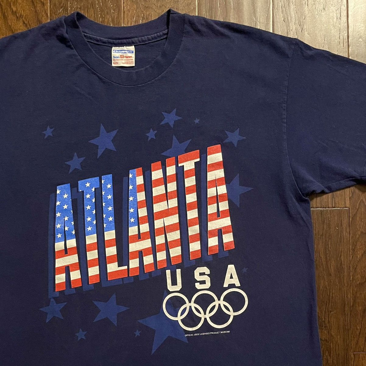 Champion Vintage 1996 Atlanta Olympics Single Stitch USA Made TShirt Size US XL / EU 56 / 4 - 1 Thumbnail