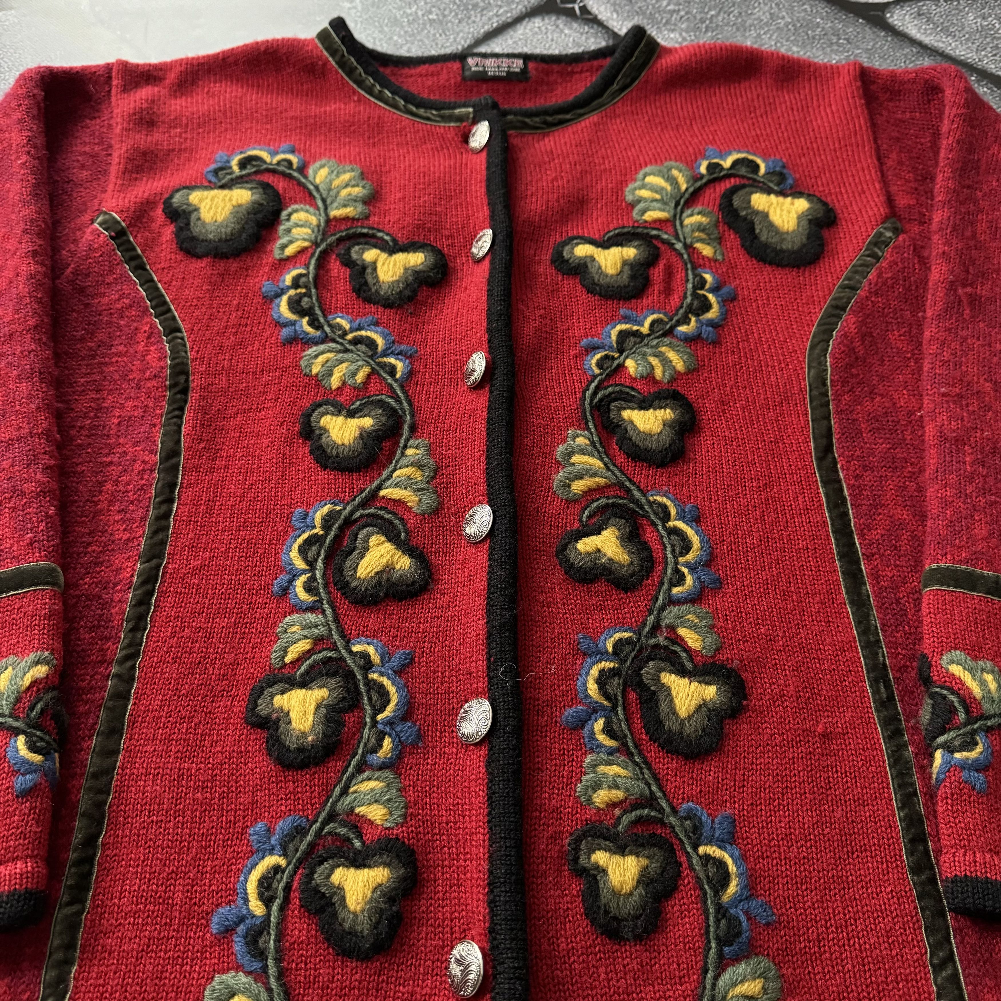 Handmade × Vintage VRIKKE VINTAGE 90S KNITTED NORWAY STYLE WOOL SWEATER Size US M / EU 48-50 / 2 - 3 Thumbnail