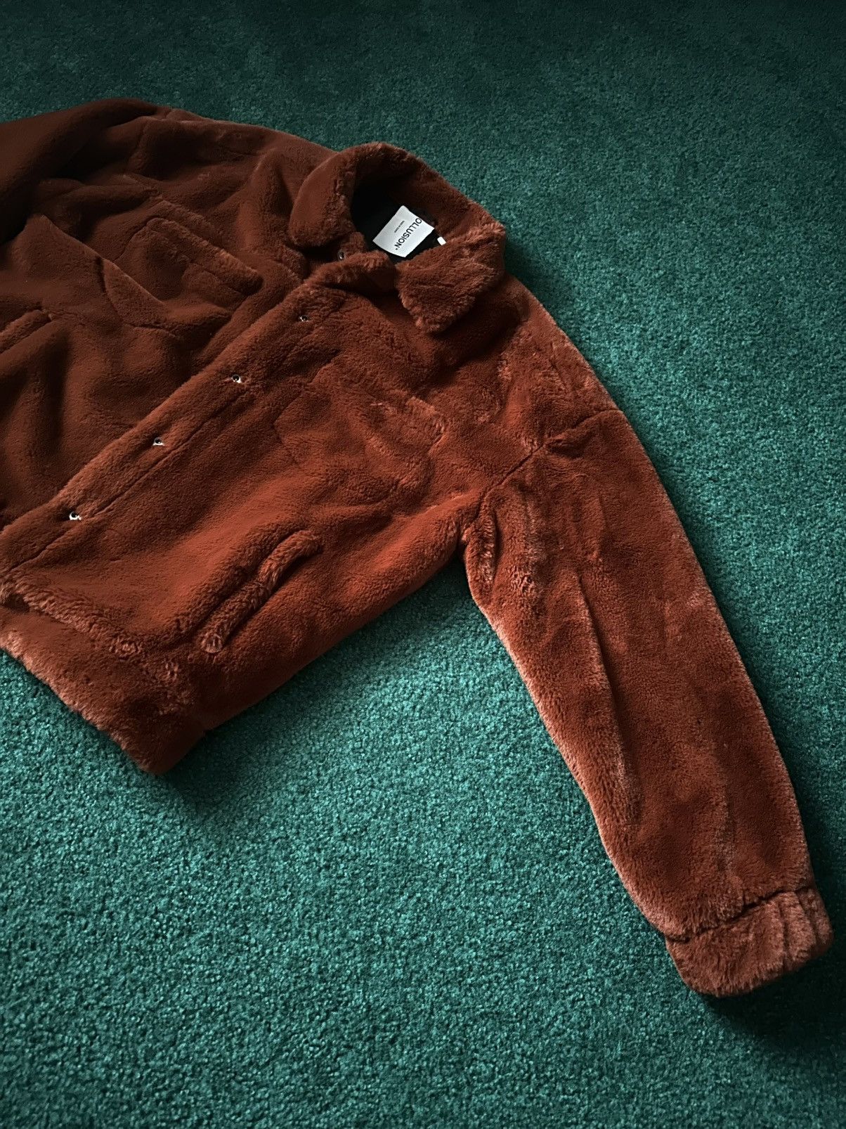 Asos Faux Fur Trucker Jacket - Rust/Burnt Orange Size US M / EU 48-50 / 2 - 2 Thumbnail