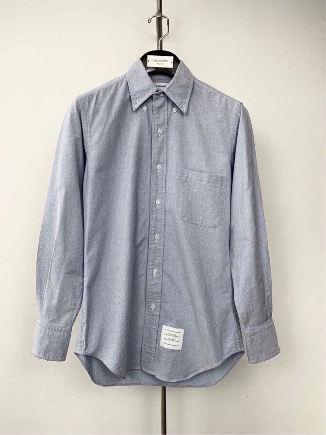 Thom Browne Thom Browne Blue Oxford classic lapel long-sleeved shirt 25 Size US S / EU 44-46 / 1 - 1 Thumbnail