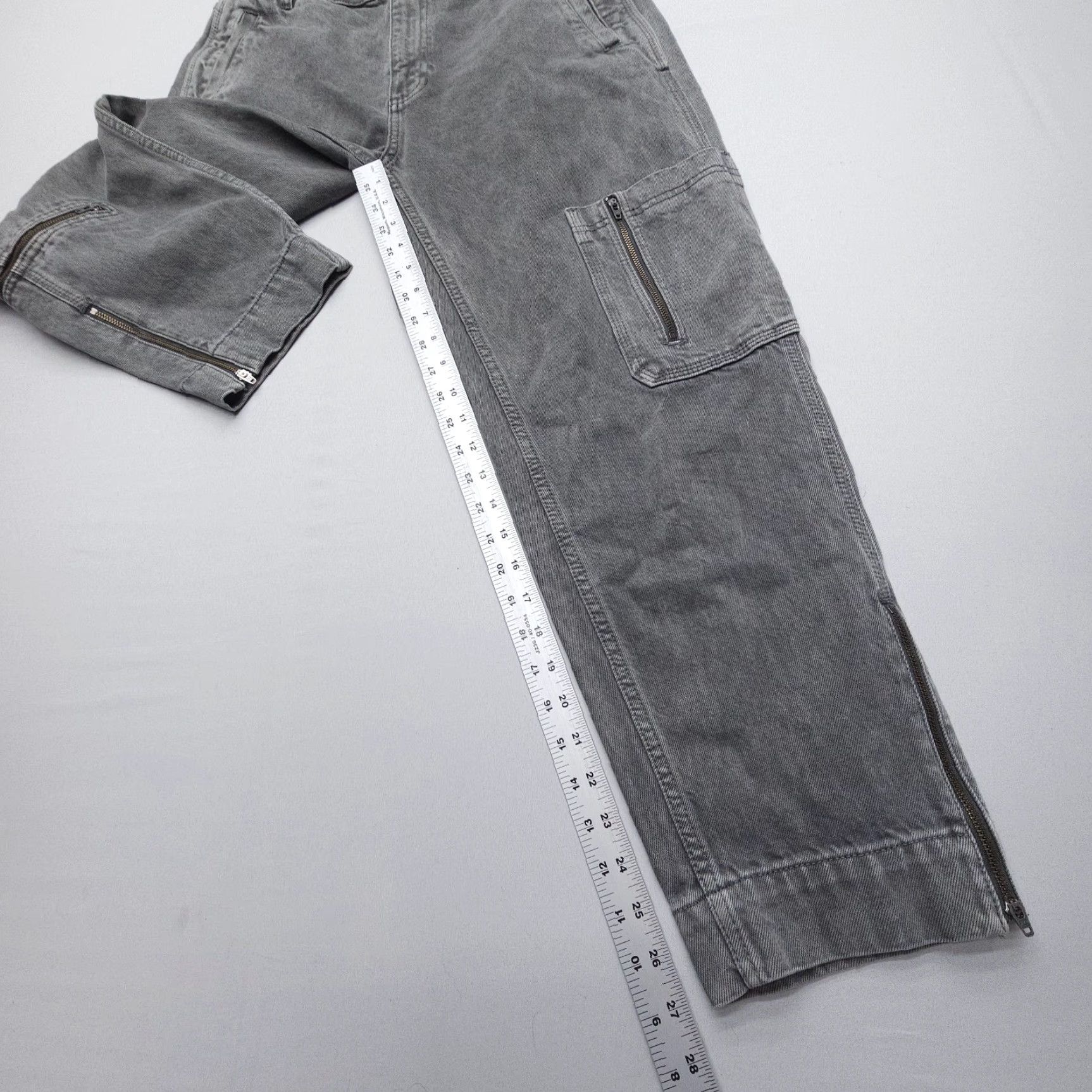 Vintage KanCan High Rise Heavyweight Cargo Jeans Womens 9 / 28 Gray Baggy Oversized Size 28" / US 6 / IT 42 - 5 Thumbnail