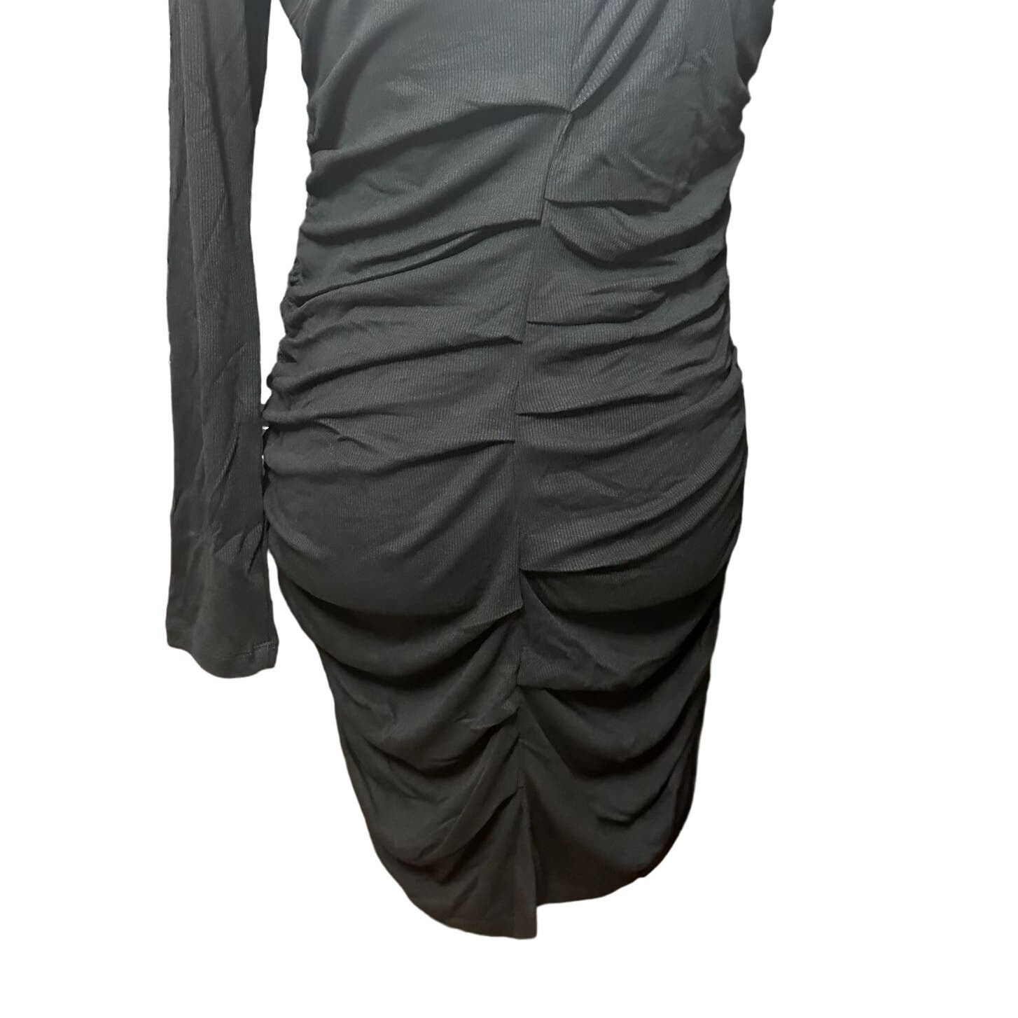 Other LNA Black Ruched Asymmetric Mini Dress Ribbed Bodycon L Fire Size L / US 10 / IT 46 - 7 Thumbnail