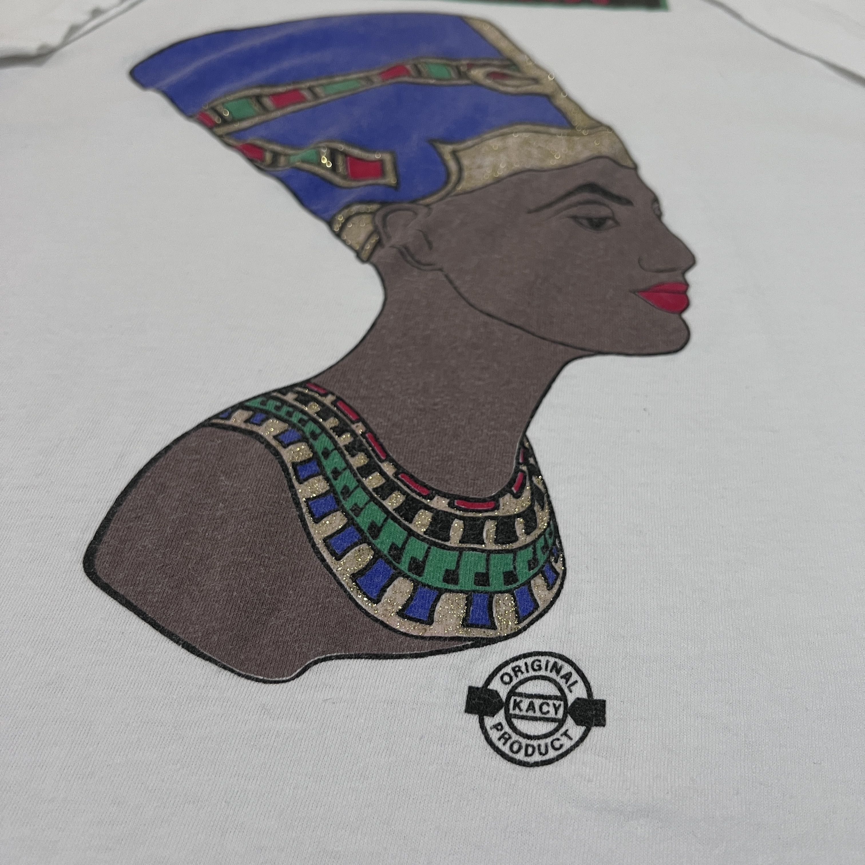Vintage Vintage 90s Nefertiti Black Woman Queens of Ancient Tee Size US XL / EU 56 / 4 - 3 Thumbnail