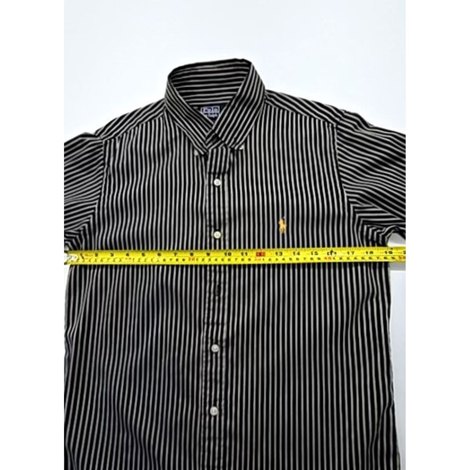 Polo Ralph Lauren Polo Ralph Lauren Dress Shirt Polo by Ralph Lauren Striped Black White Custom Fit Men's S Size 36R - 7 Thumbnail