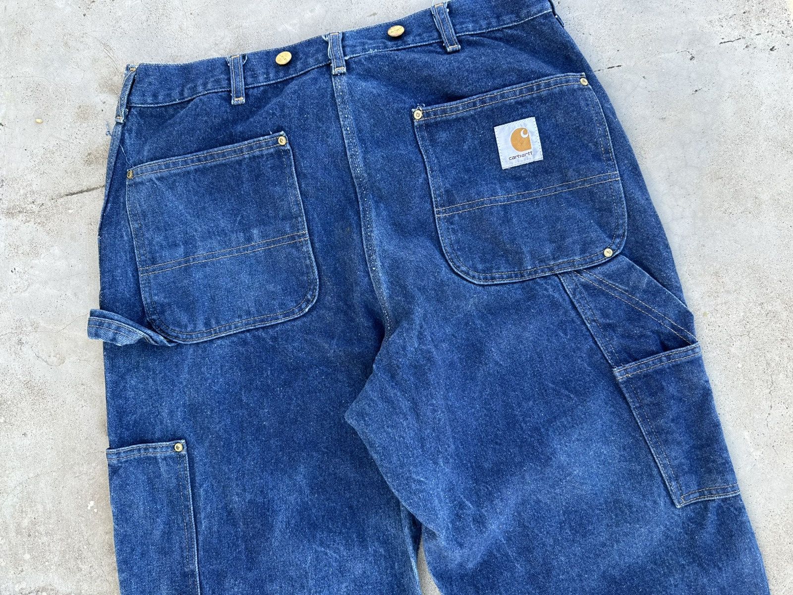 Carhartt × Vintage Vintage Carhartt Double Knee Denim Work Pants – 1980s Size US 38 / EU 54 - 10 Thumbnail