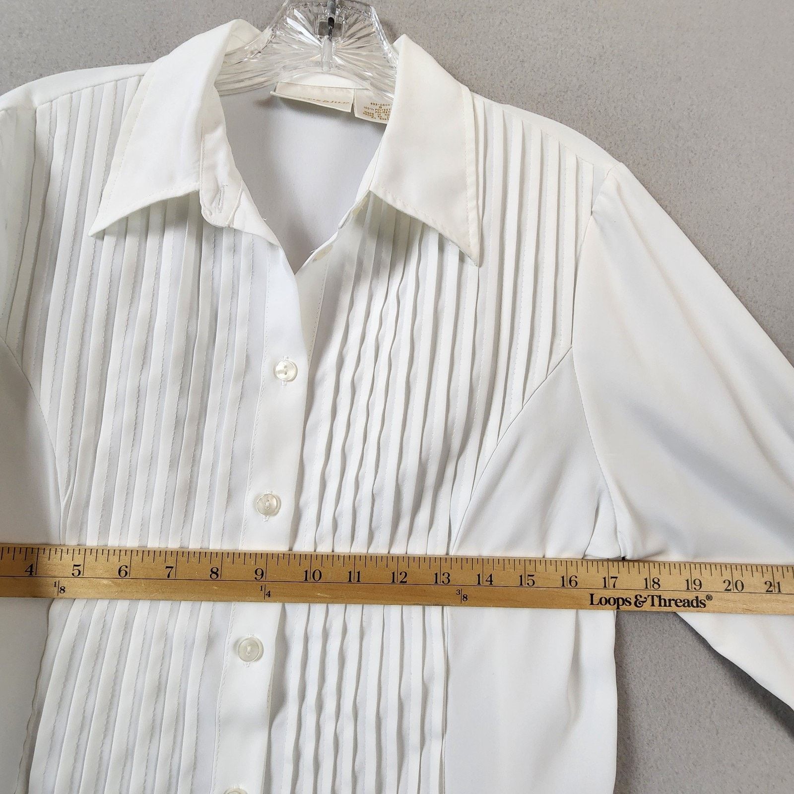 Other Christie & Jill Blouse Women Size 8 White Pleated Front Size M / US 6-8 / IT 42-44 - 5 Thumbnail