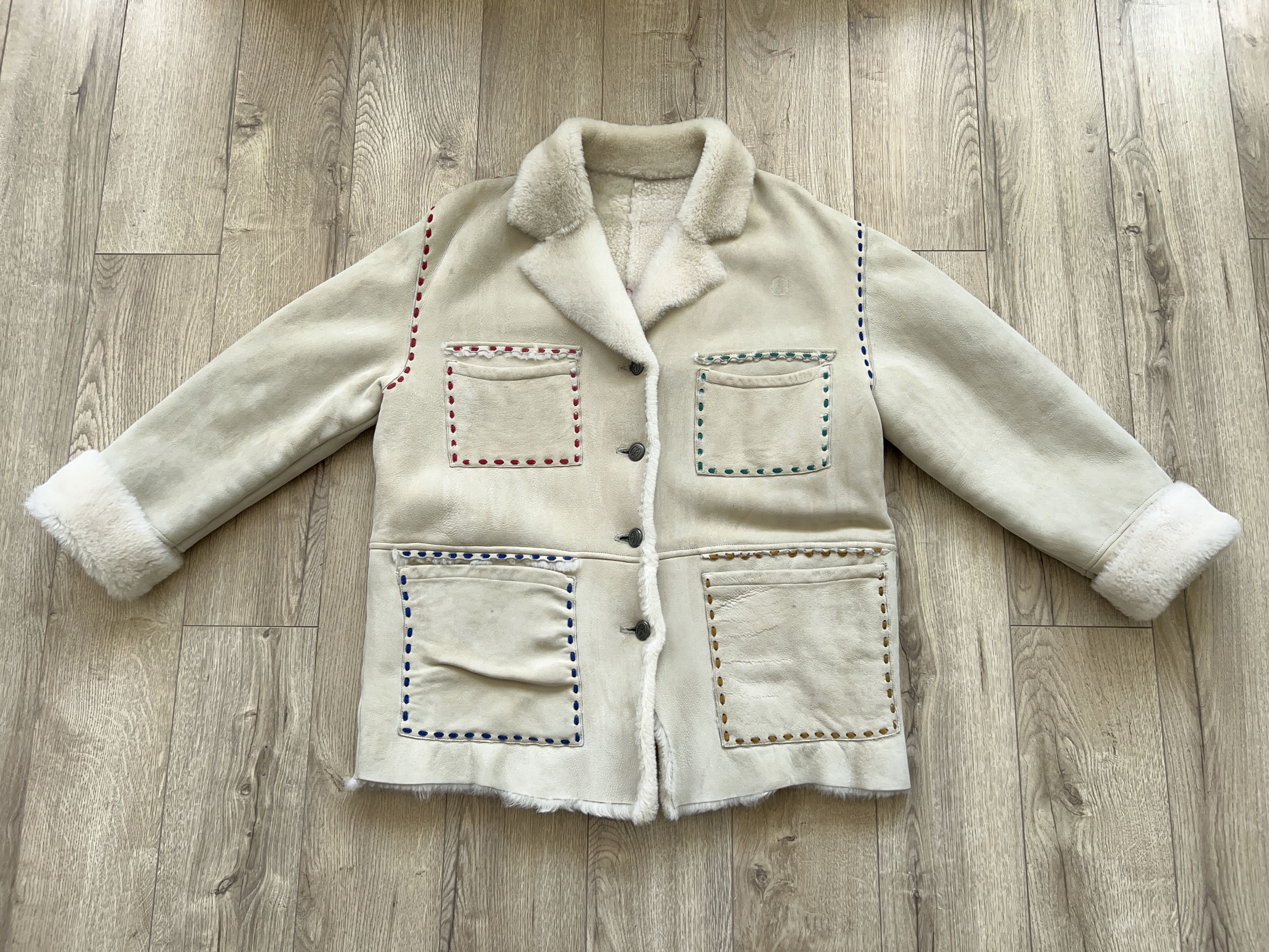 Designer × Jean Charles De Castelbajac Unique Castelbajac Tricot Sheepskin Coat Jacket Shearling Size M / US 6-8 / IT 42-44 - 3 Thumbnail