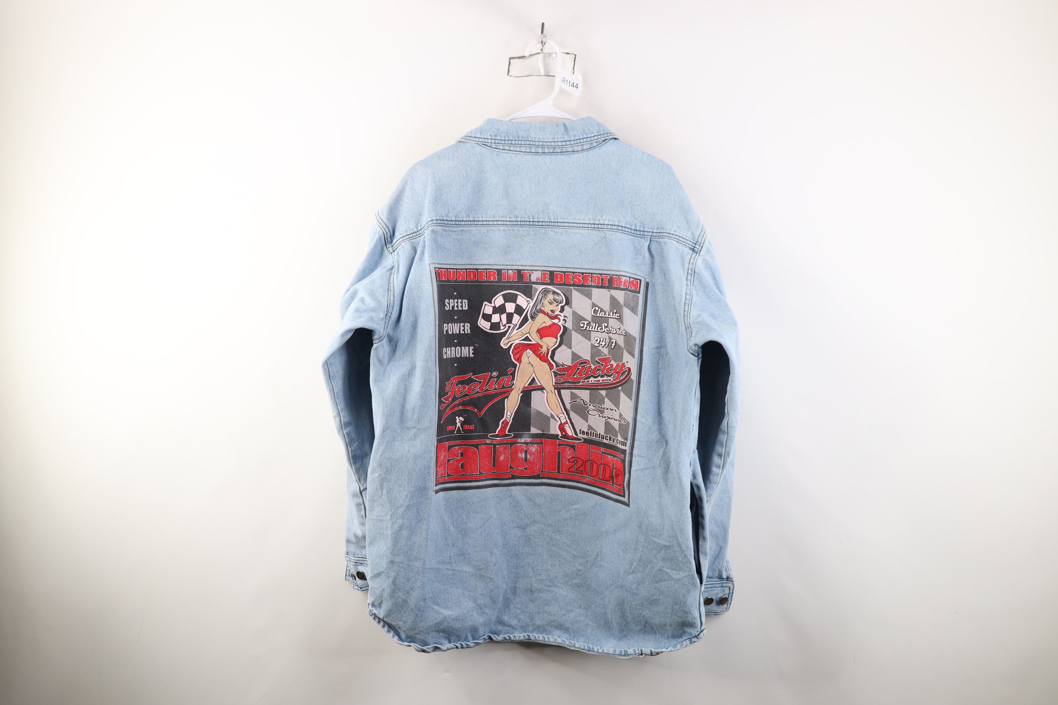 Vintage Vintage 2000 Desert Run Laughlin Pinup Girl Trucker Jacket Size US XL / EU 56 / 4 - 1 Thumbnail